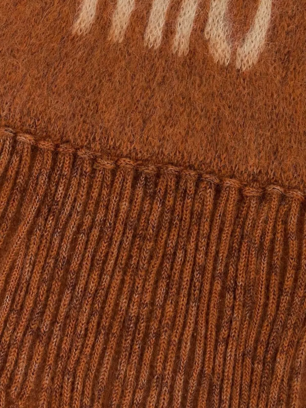 Miu Miu Mohair Blend Scarf Fringed Ends In Orange