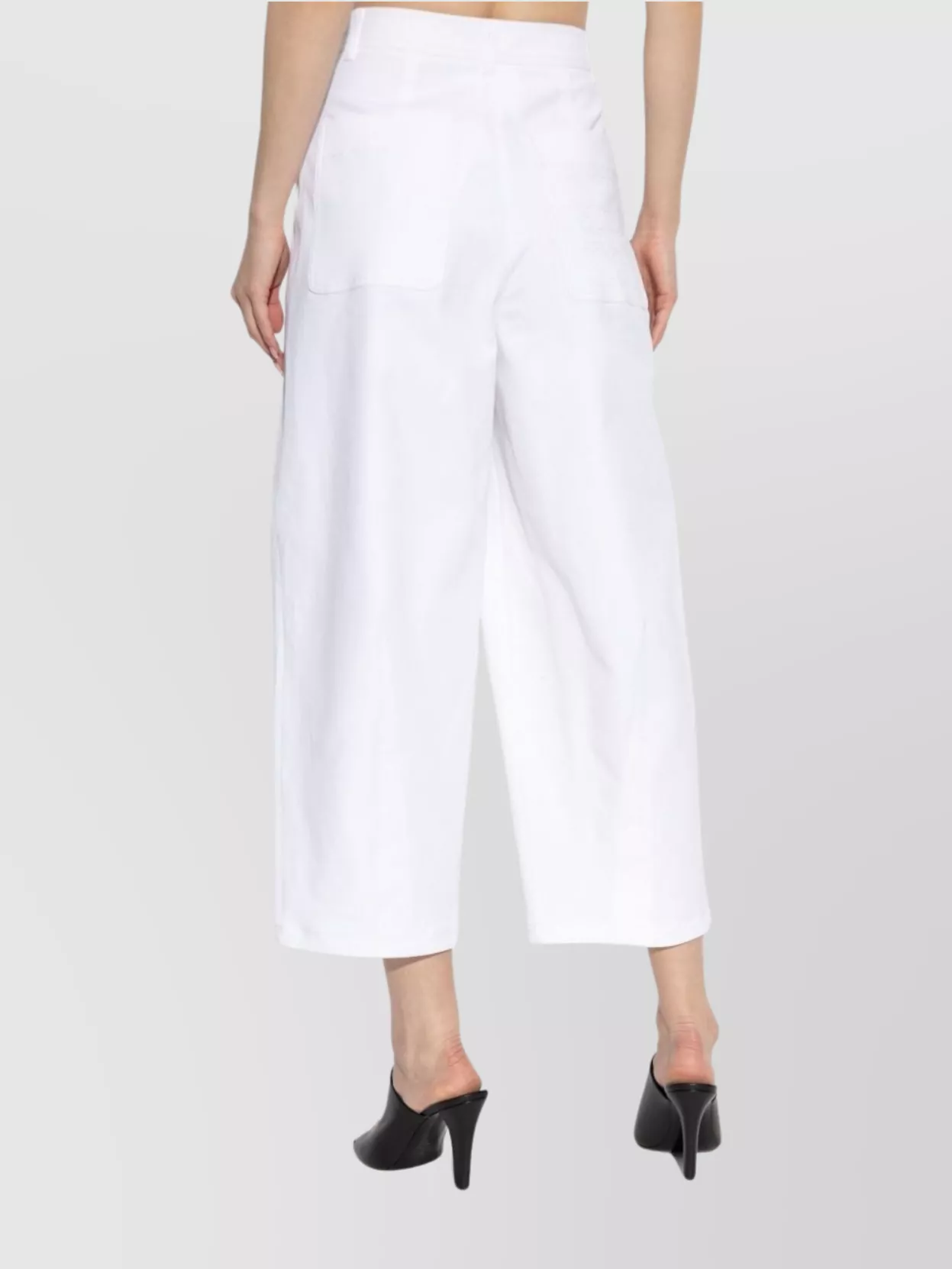 Shop Max Mara High Waist Wide Leg Cropped Trousers