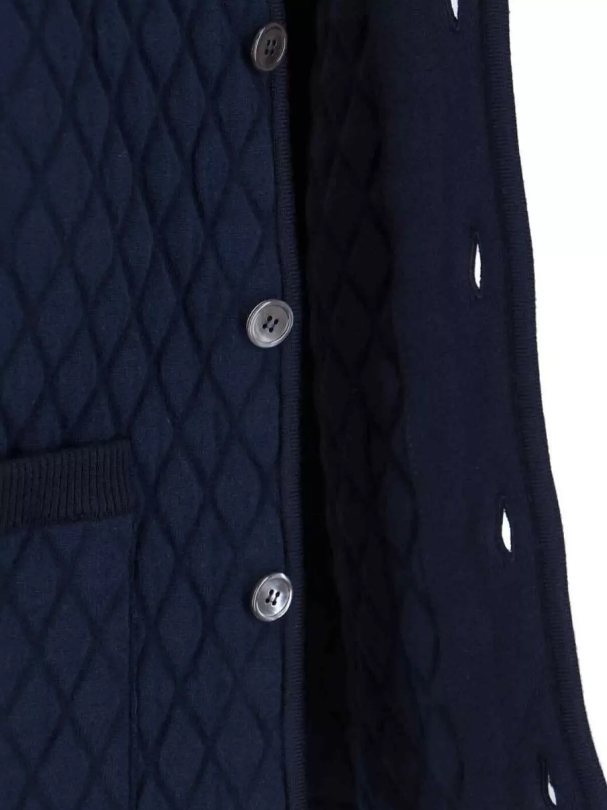 Thom Browne Blue Quilted Jacket With Bomber Collar And Logo Embroidery On The Collar In Black