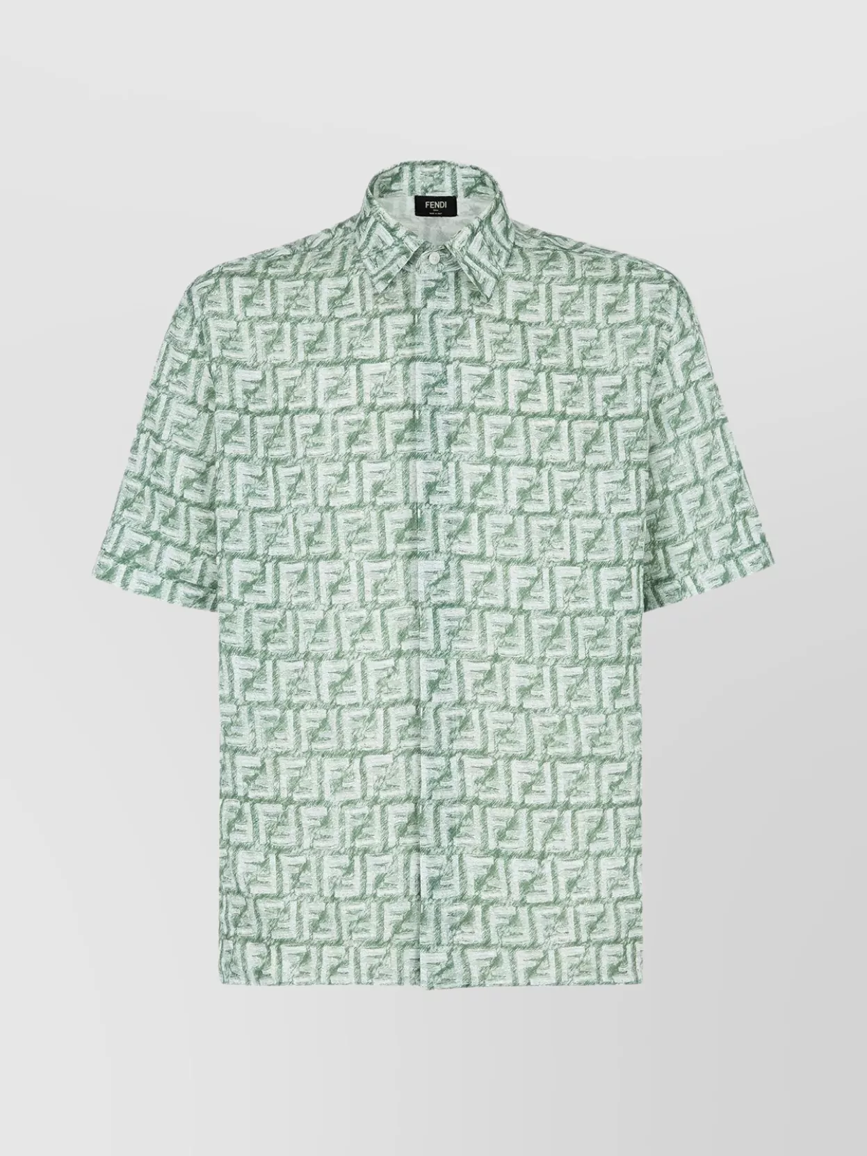 Shop Fendi Fringed Geometric Print Shirt