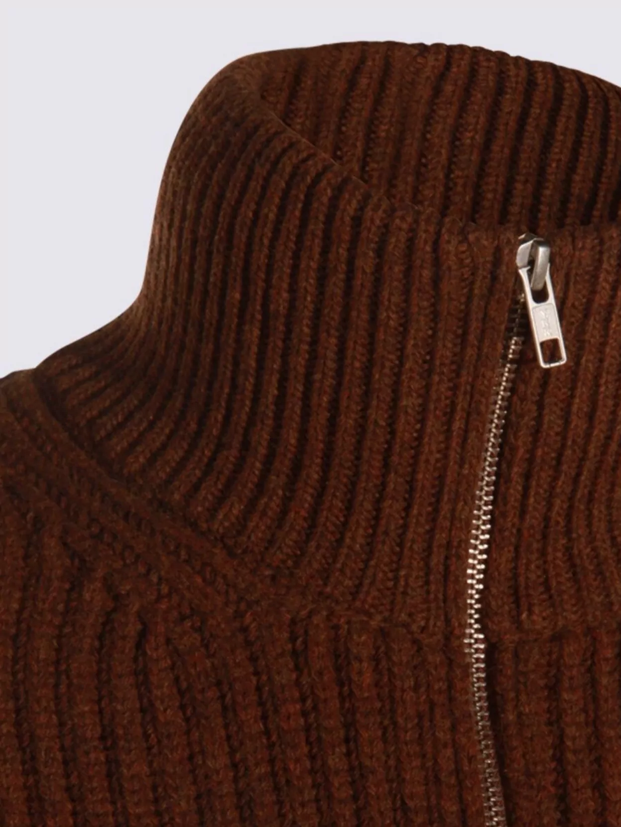 Mm6 Maison Margiela High Neck Ribbed Crewneck Sweater With Distressed Elbow Patches