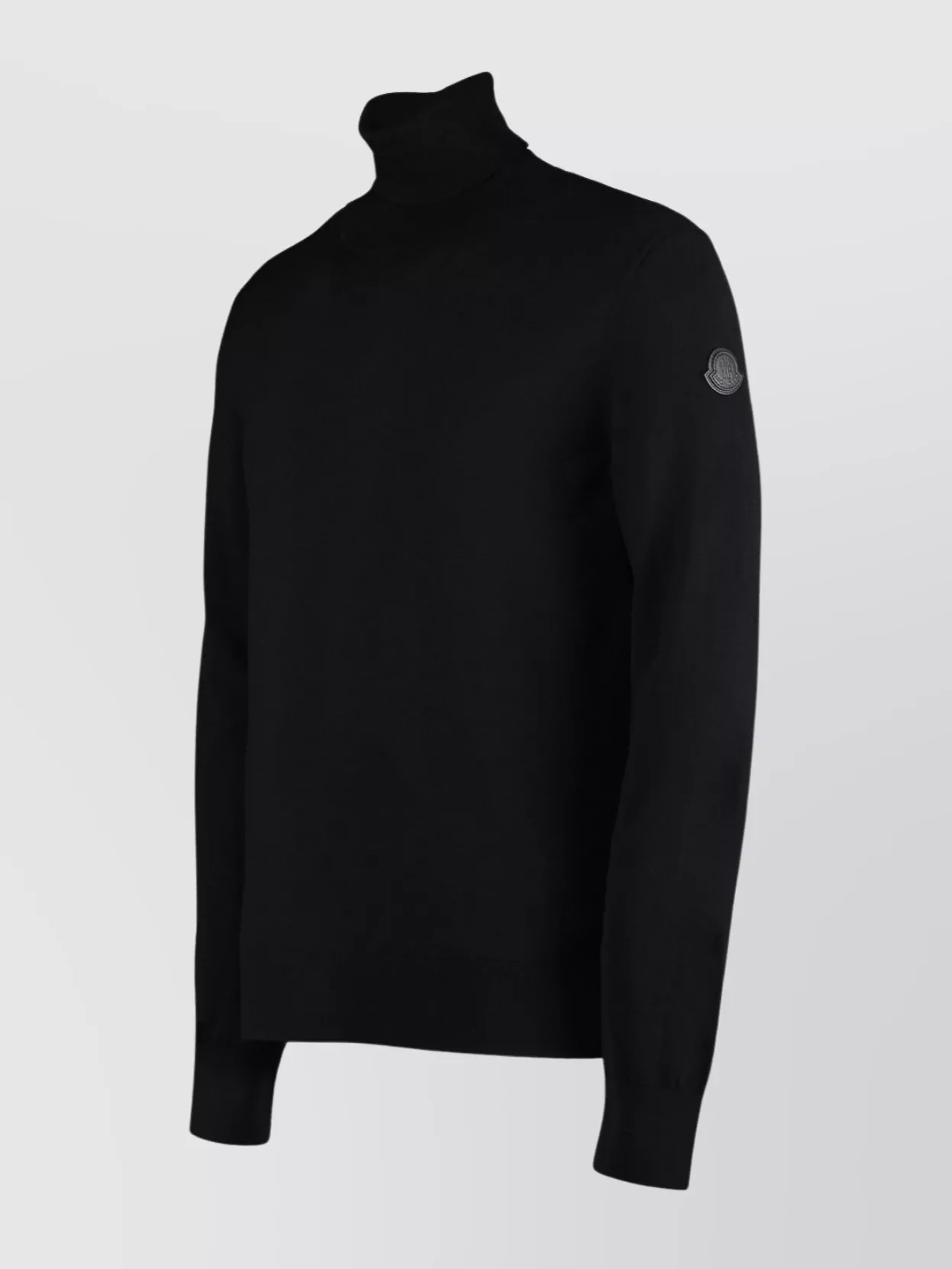 Moncler Ribbed Wool Turtleneck Sweater With Long Sleeves