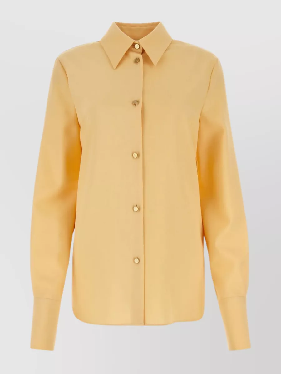 Shop Bally Polyester Blend Shirt With Italian Collar And Angle Cuffs In Cream