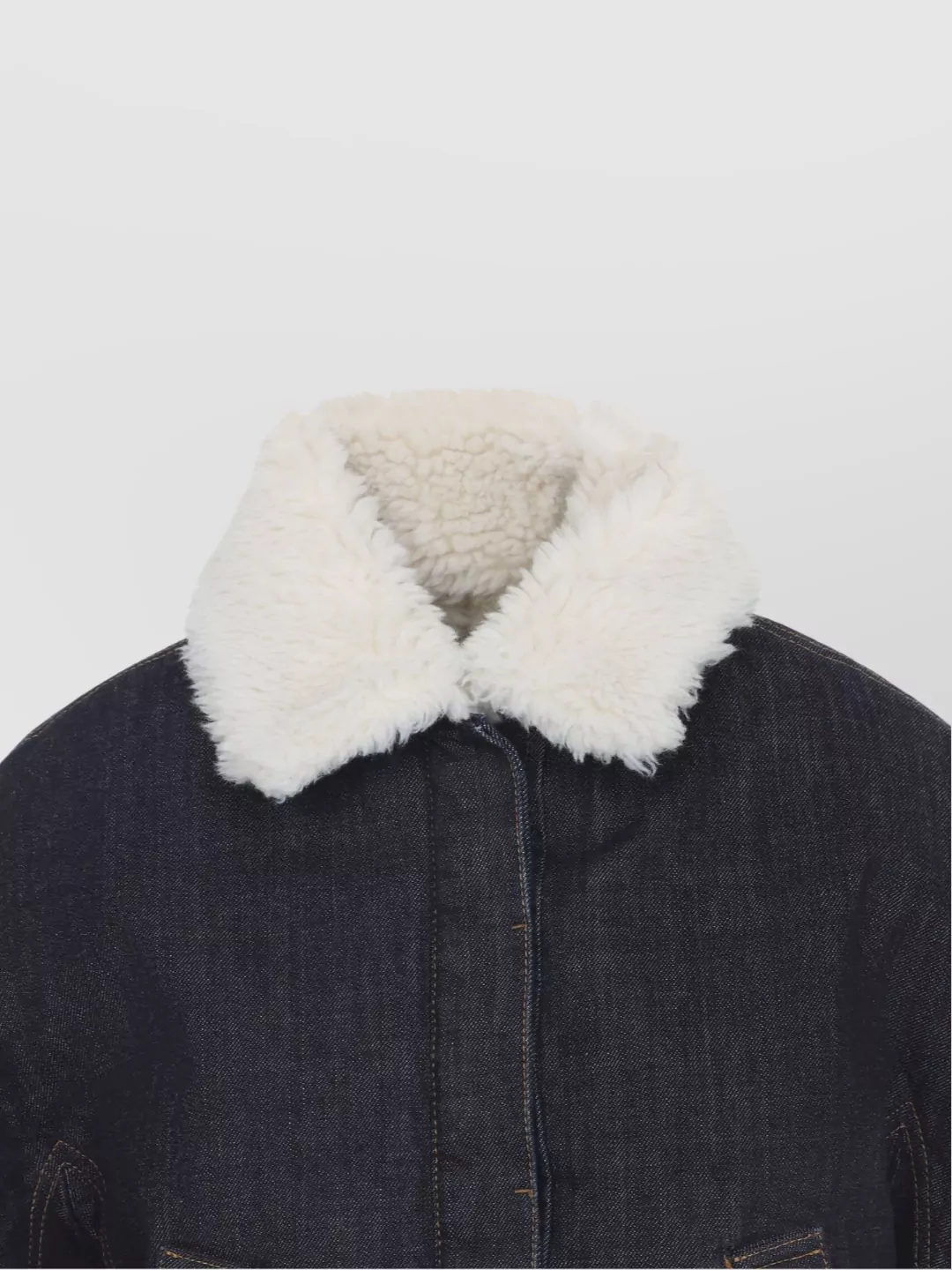 Jacquemus Cropped Bomber Jacket Shearling Collar