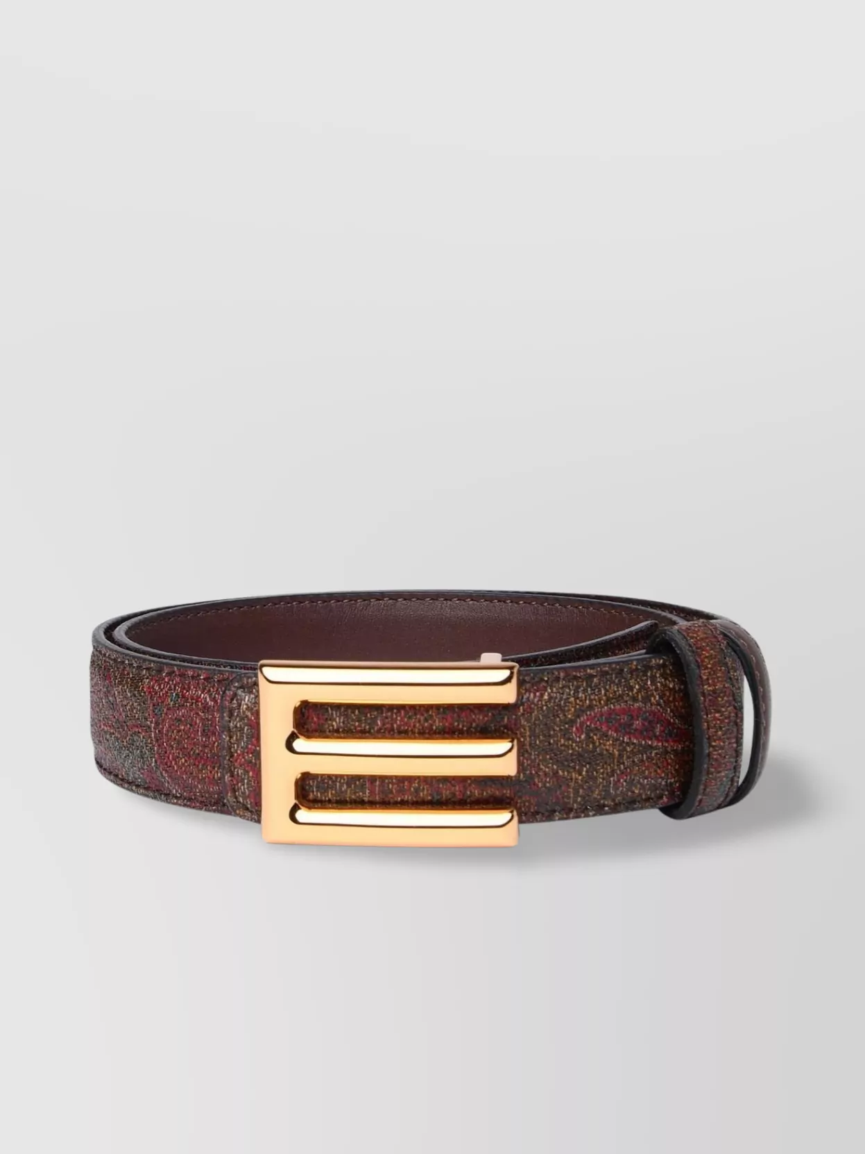 Shop Etro Leather Belt With Adjustable Fit And Metallic Accents