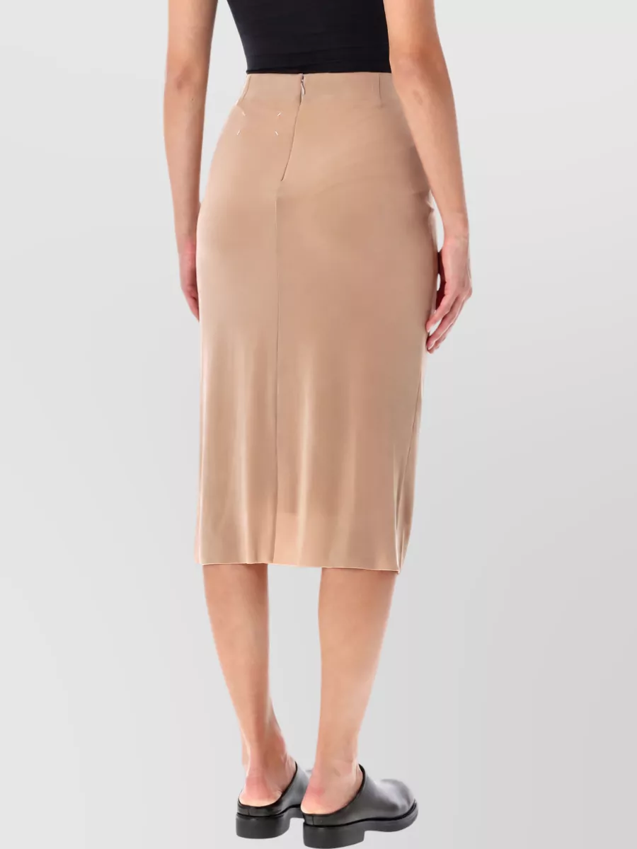 Maison Margiela Cupro Fusion Midi Pencil Skirt