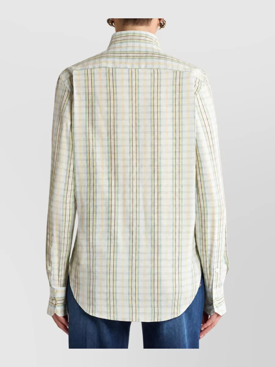 Etro Checked Cotton Long-Sleeve Shirt