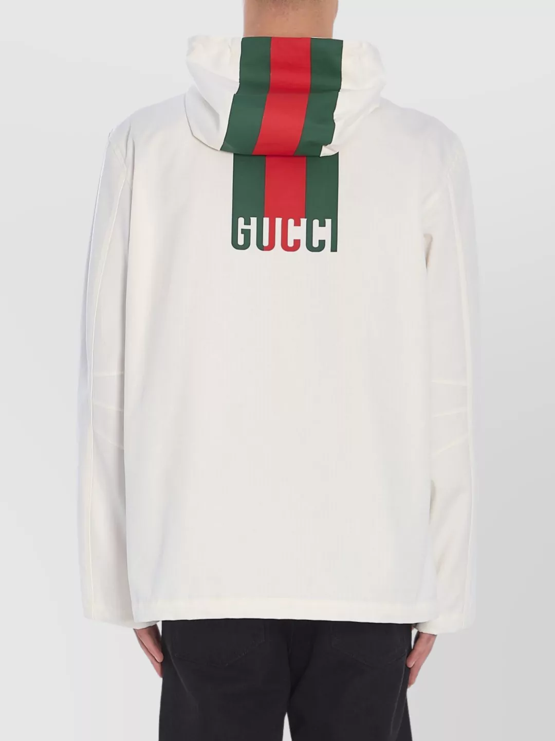 Gucci Cotton Web Hooded Drawstring Jacket