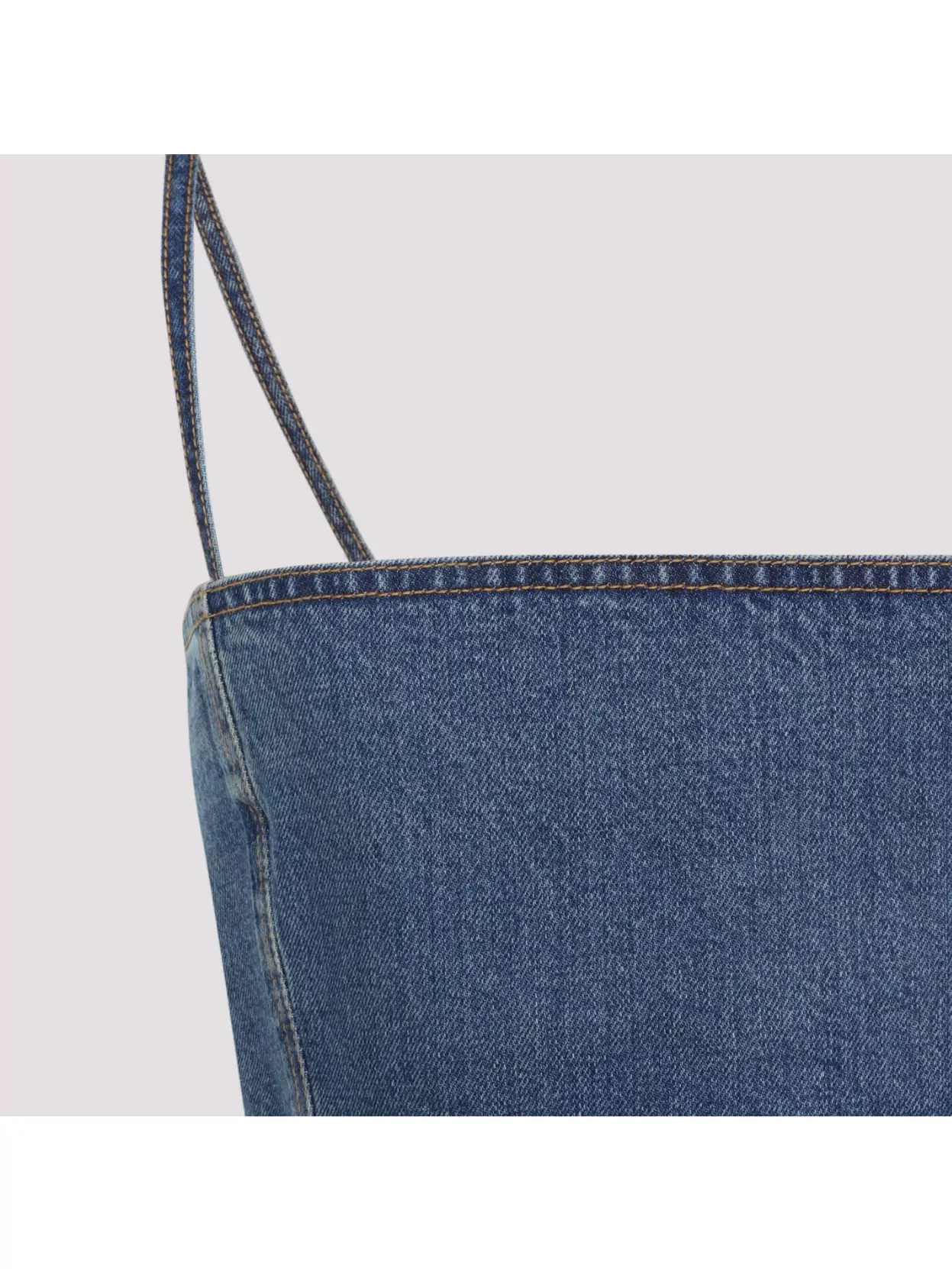 Alaïa Cropped Denim Top With Structured Silhouette In Blue