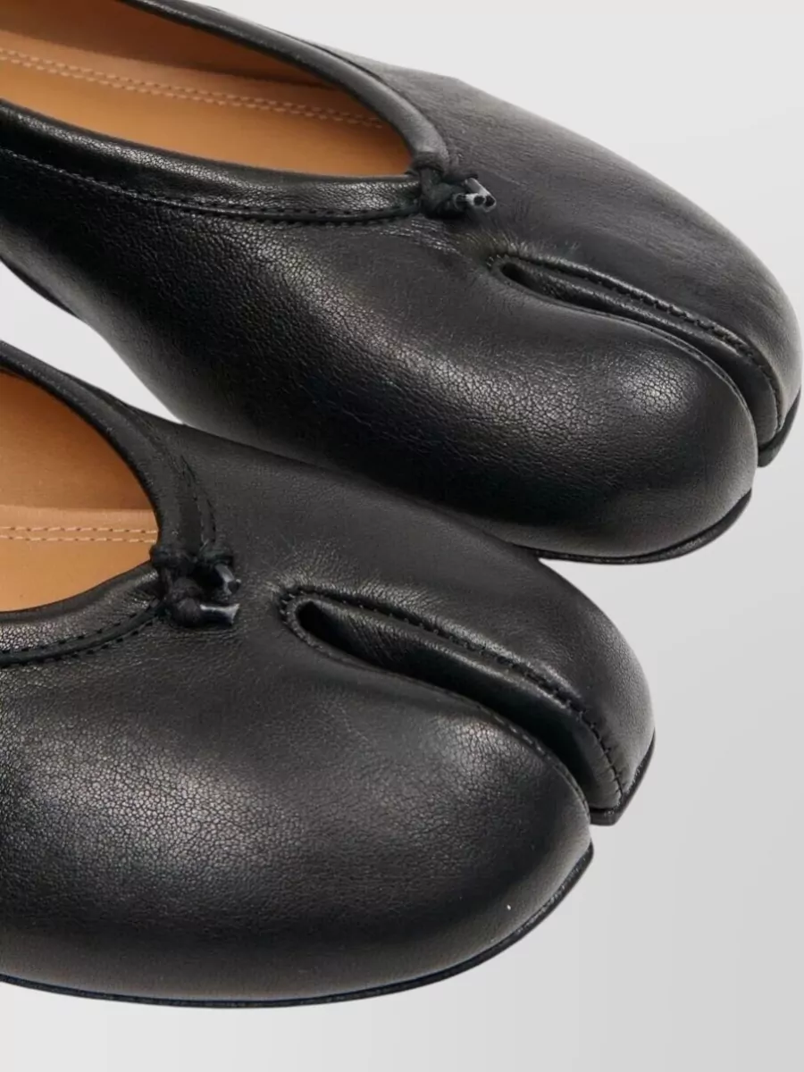 Maison Margiela Tabi Split Toe Leather Bow Ballerina Flats