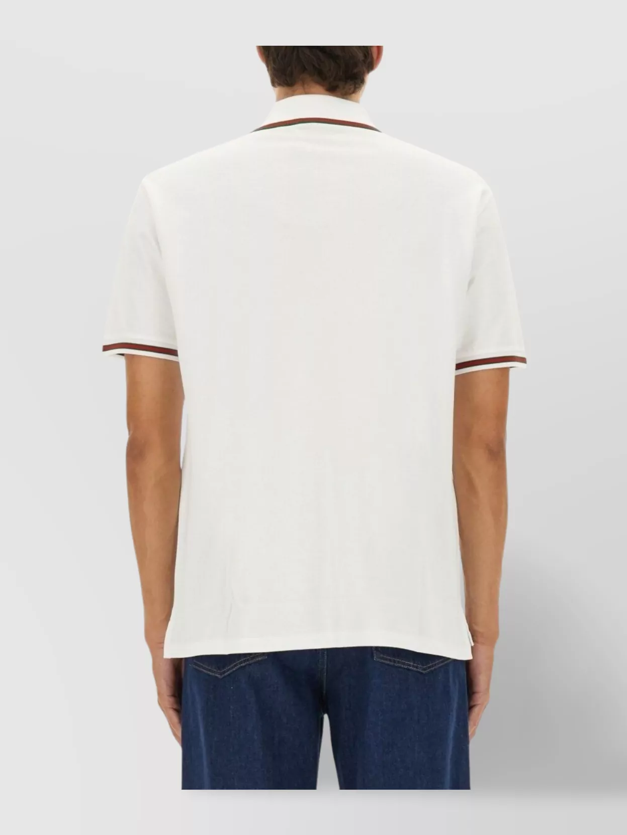 Gucci Embroidered Polo Shirt Ribbed Collar Design