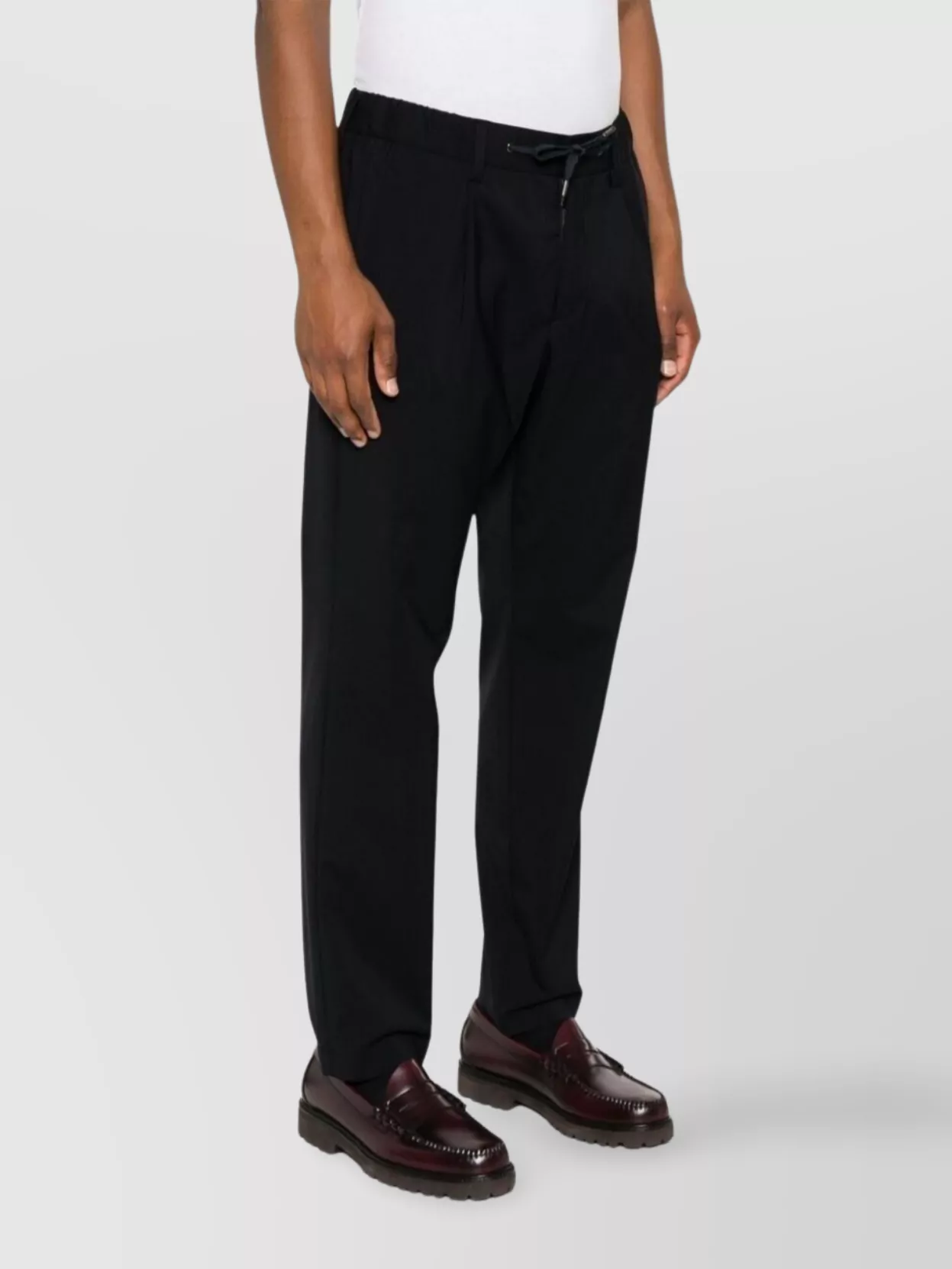 Herno Trousers Crepe Elasticated Waist In Blue