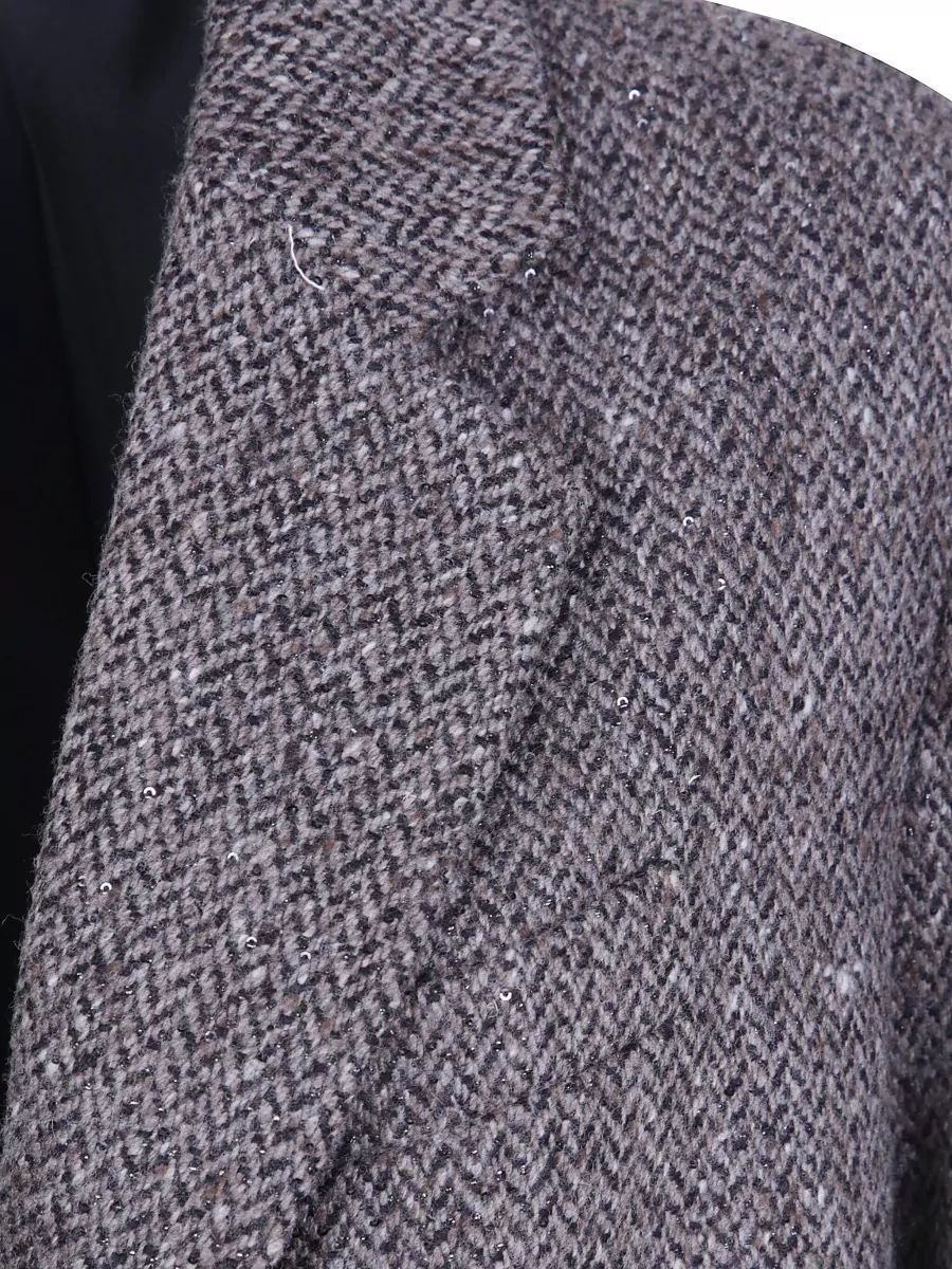 Brunello Cucinelli Herringbone Single-Breasted Coat