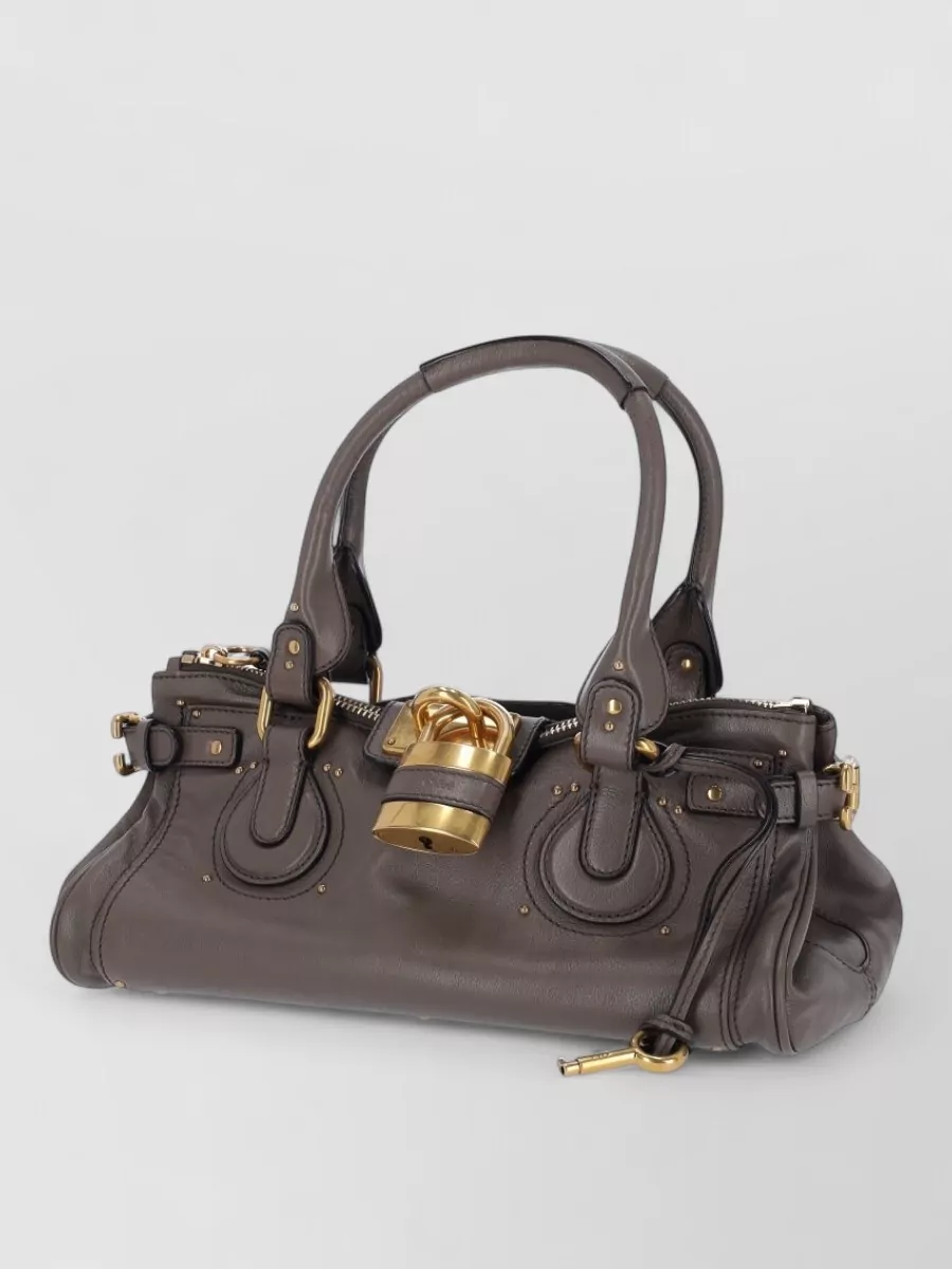 Chloé Shoulder Bag Double Handles Padlock Buckle