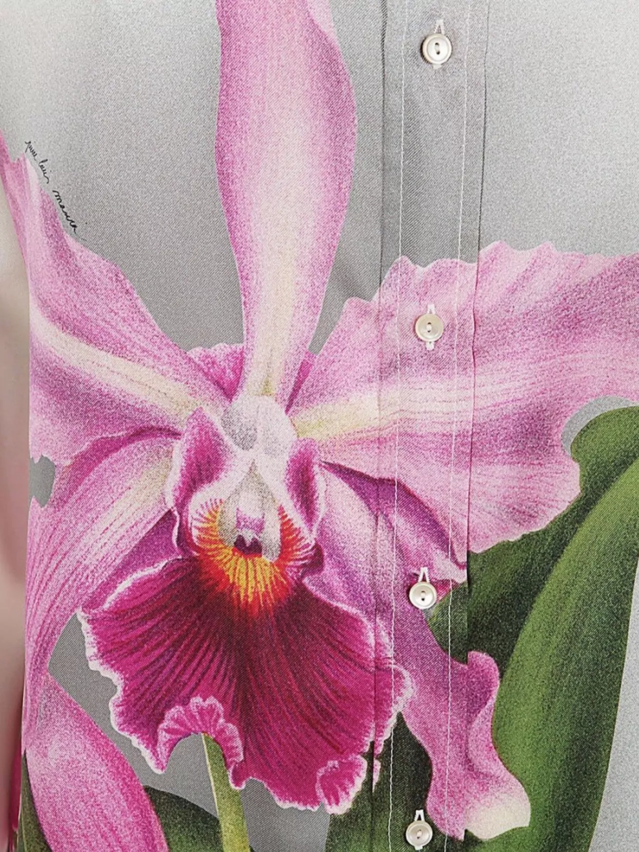 Pierre Louise Mascia Floral Print Silk Twill Shirt