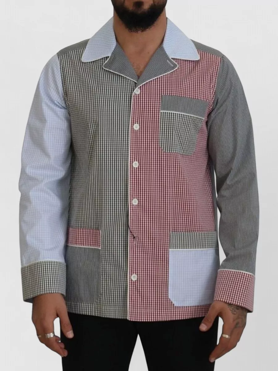Dolce&Gabbana cotton checked patchwork long-sleeve shirt