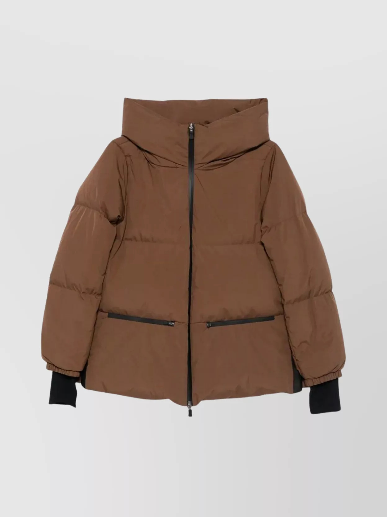 Herno 2layers Hooded Short Down Jacket Clothing In Brown