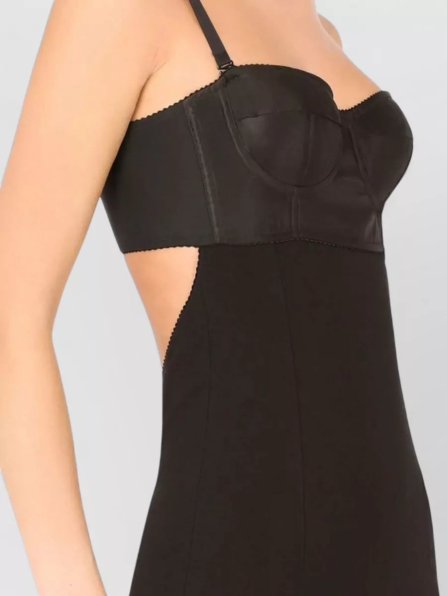 Dolce&Gabbana Midi Dress Bustier Neckline Spaghetti Straps