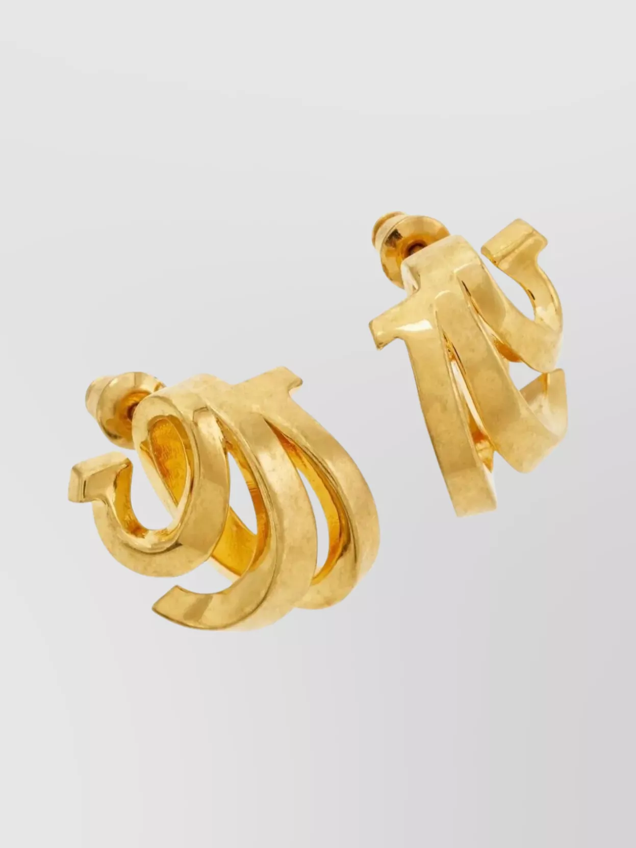 Ferragamo Triple Gancini Earrings Gold-Tone Finish