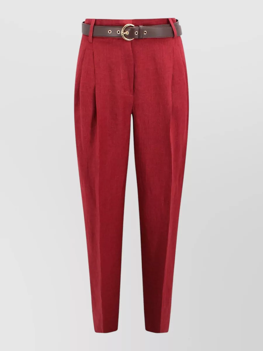 S Max Mara linen pleated high-rise tapered trousers
