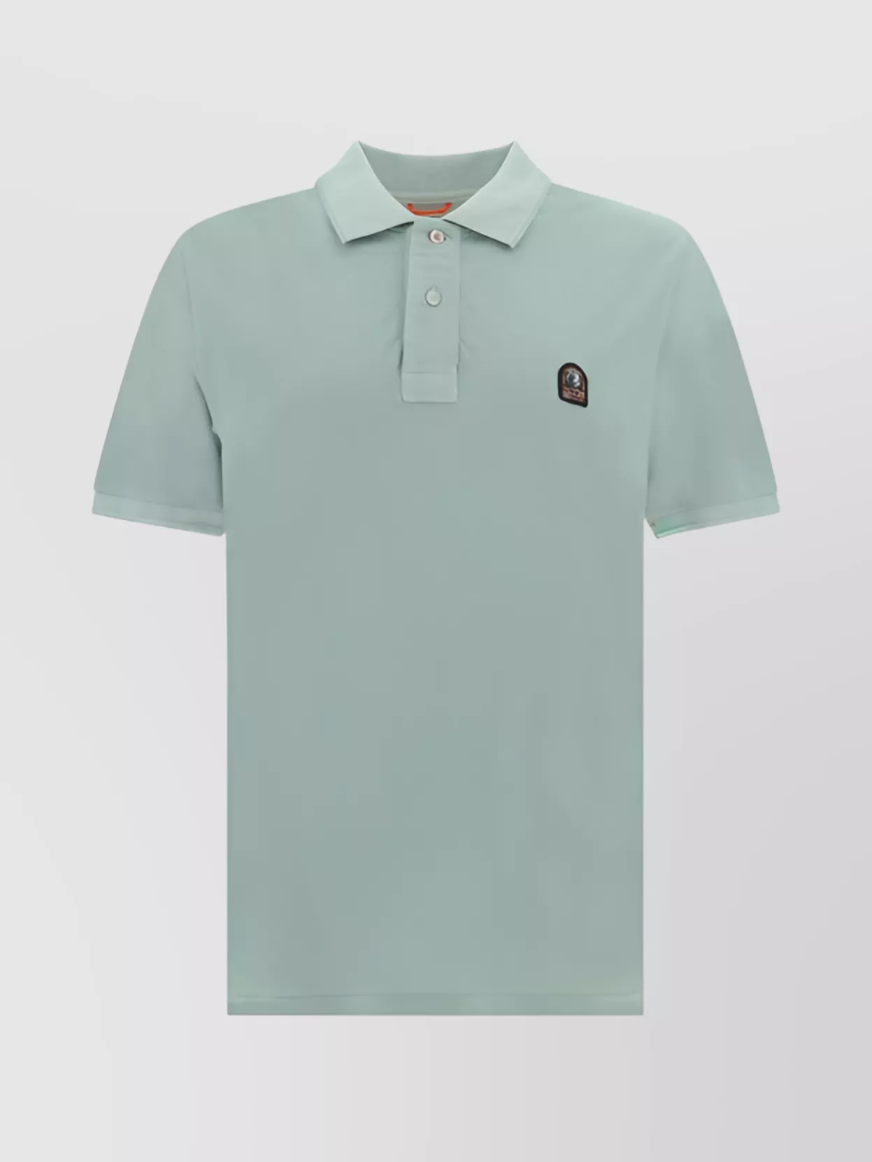 Shop Parajumpers Ribbed Collar Cotton Polo Shirt Monochrome