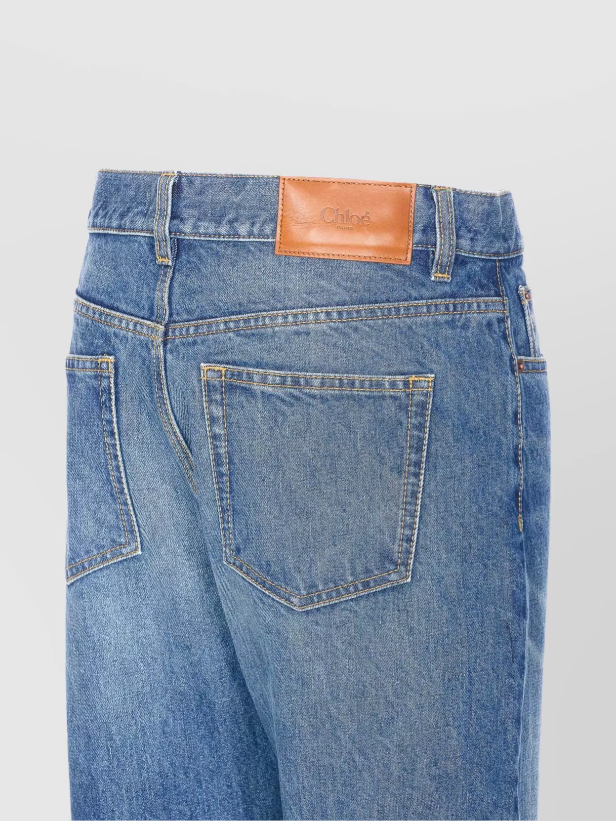 Chloé Wide-Leg Denim Jeans Five-Pocket Design
