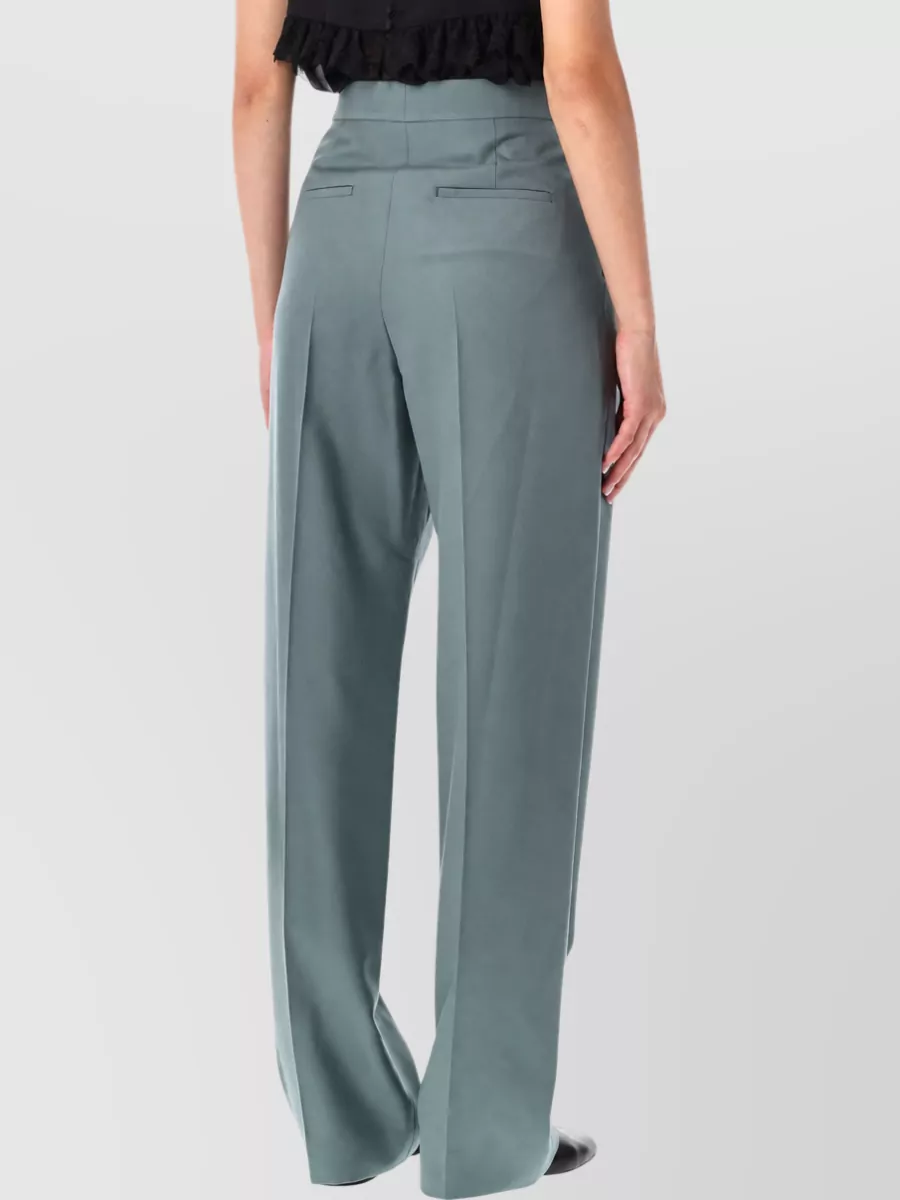 Chloé Virgin Wool High-Rise Pleated Cigarette Trousers