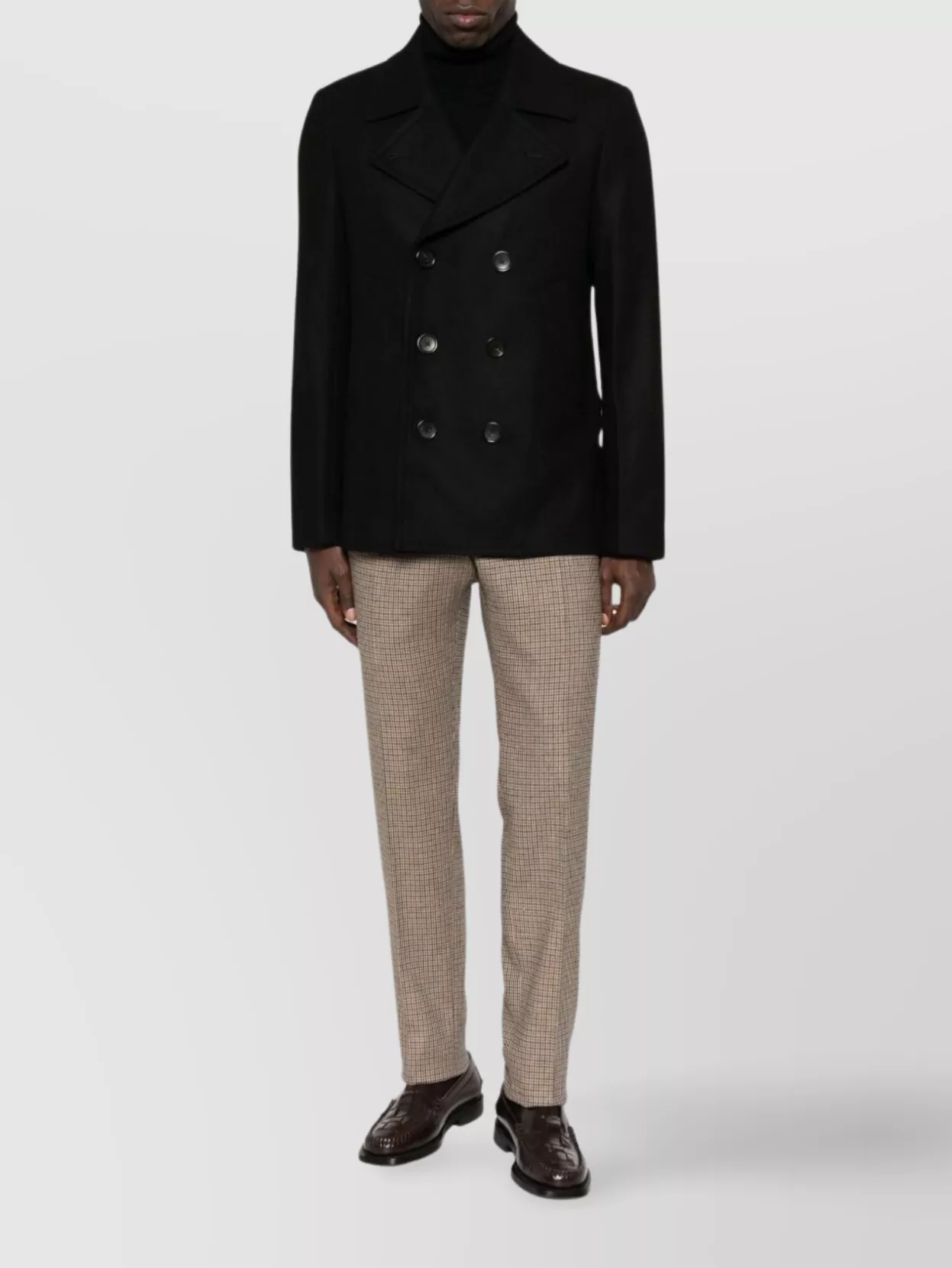 Paul Smith Double-breasted Long Sleeve Coat Featuring Pockets In Black