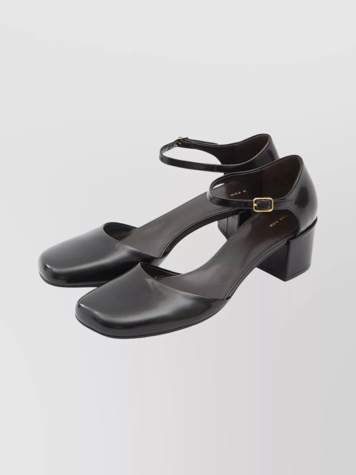 The Row Chunky Heel Square Toe Pumps In Black