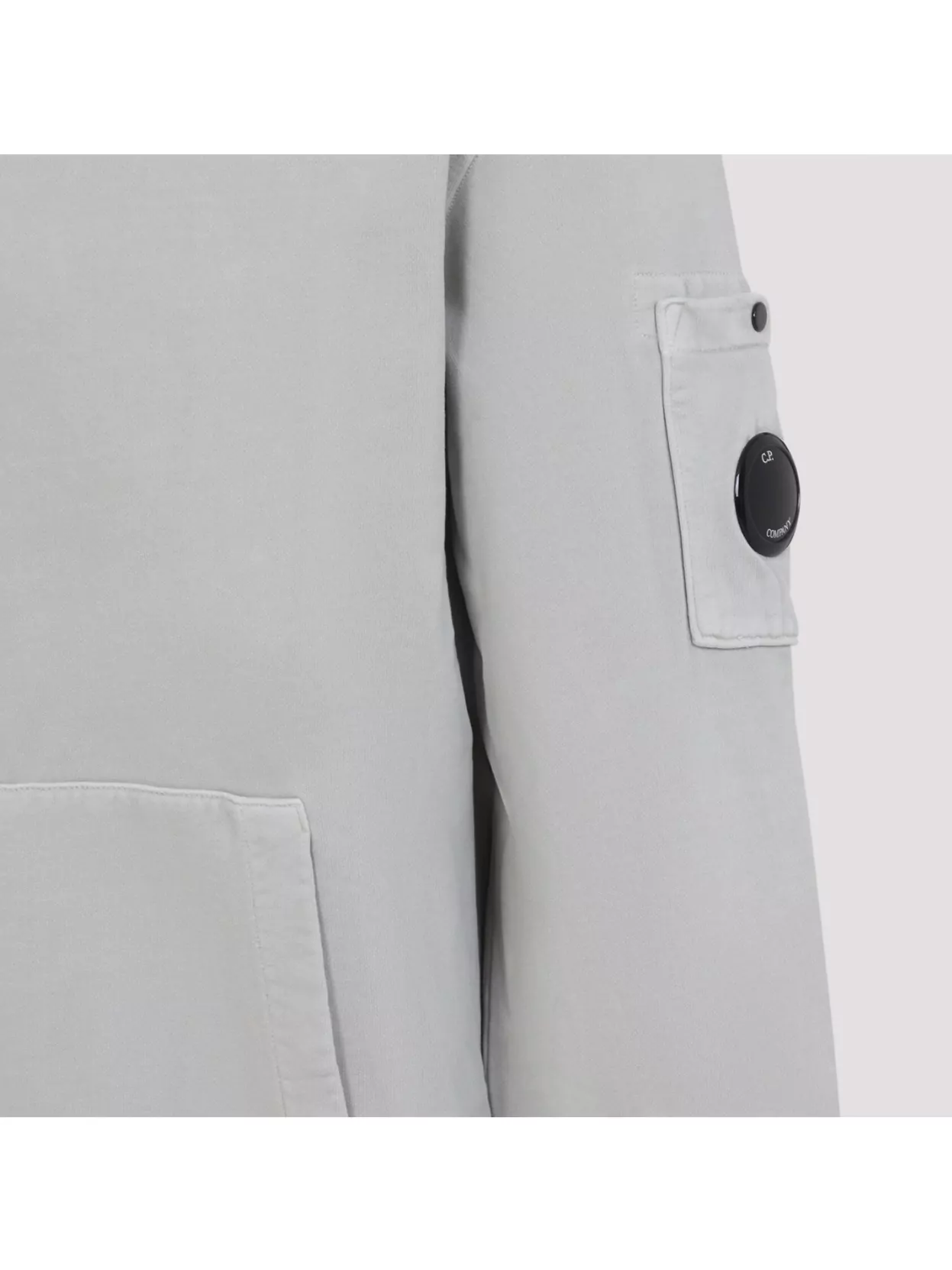 C.p. Company Hooded Sweater With Ribbed Cuffs And Hem In Gray