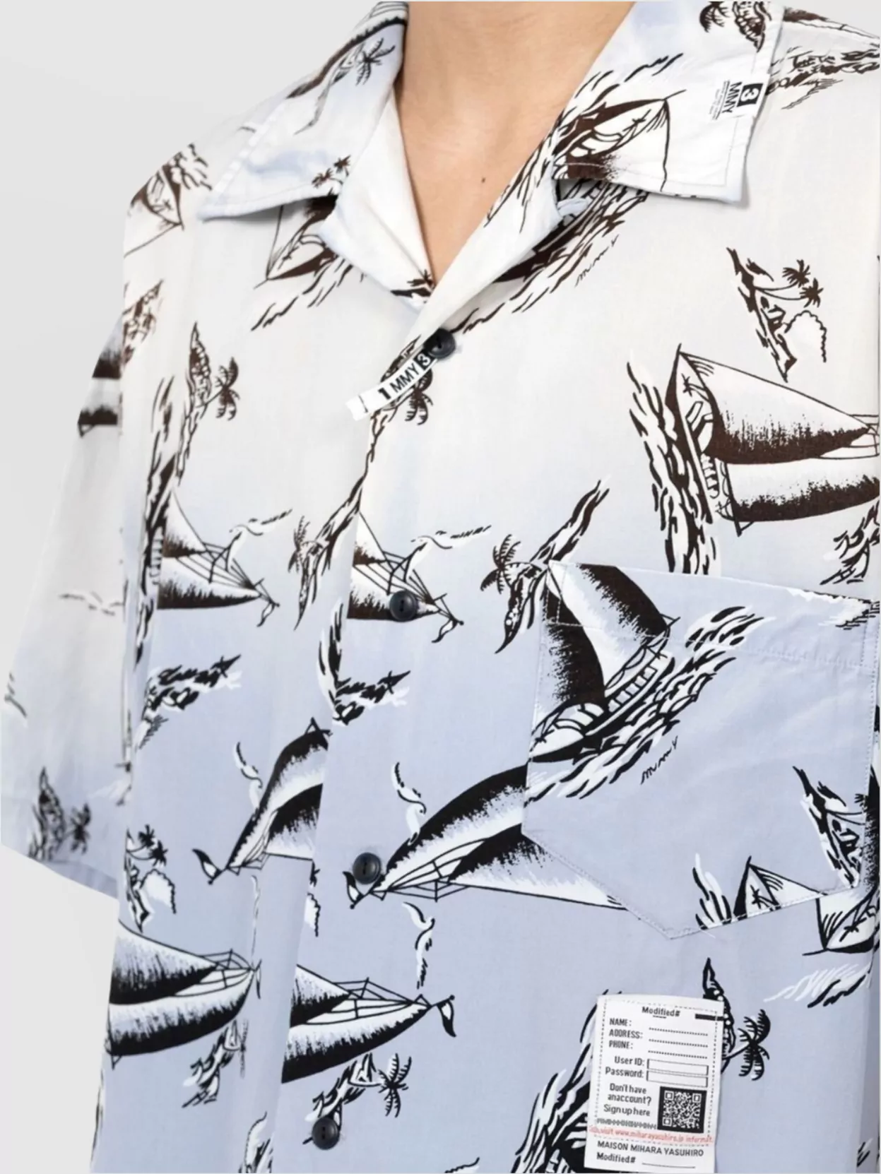 Maison Mihara Yasuhiro Shirt Print Collar Button-Down