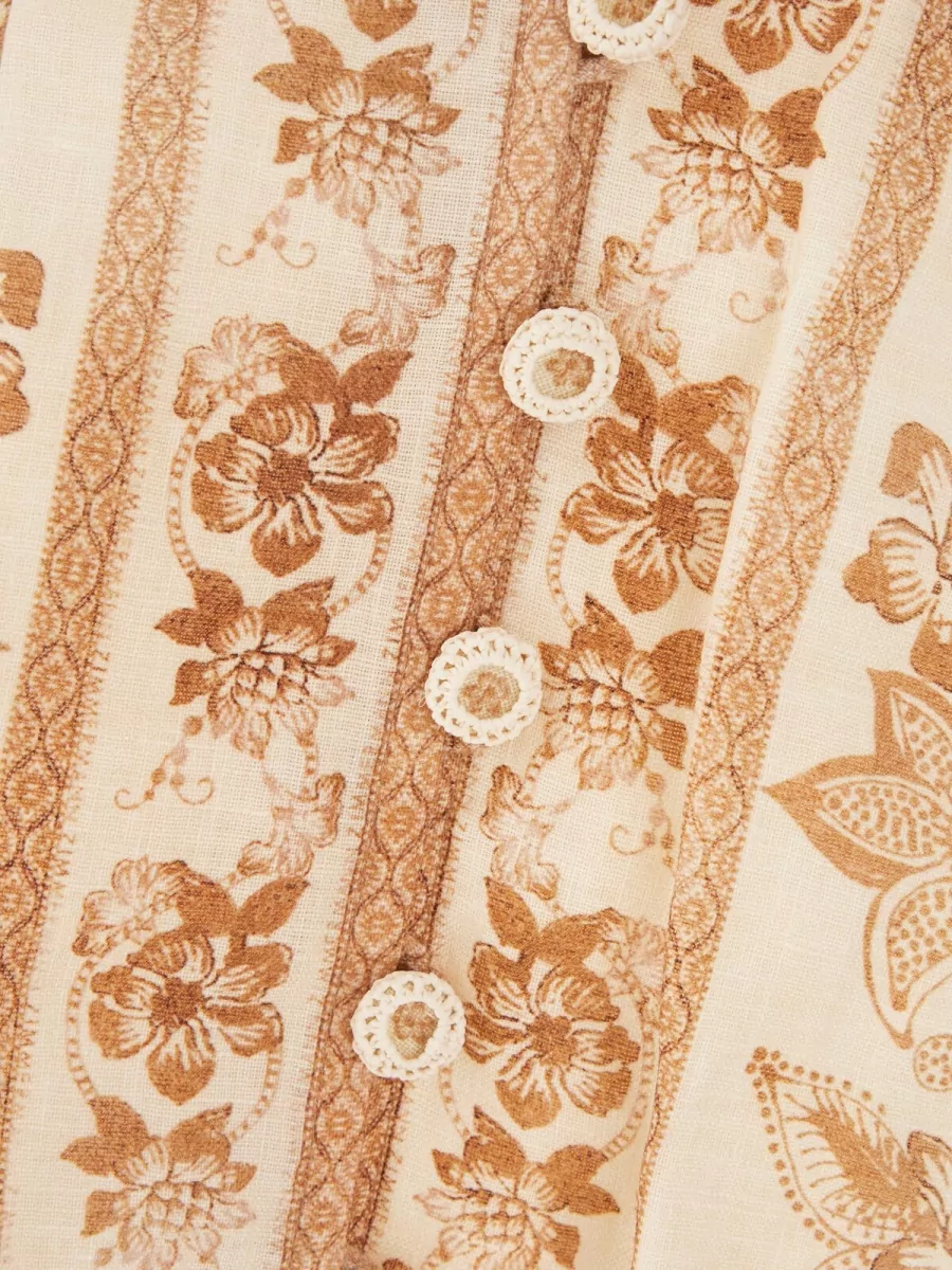 Zimmermann Linen Printed Midi Dress