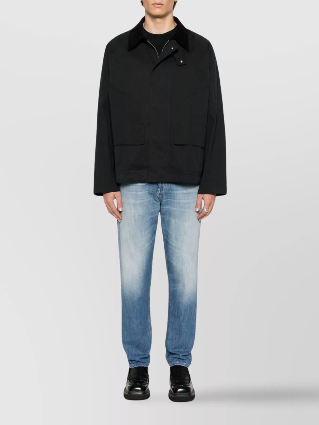 Dondup Paco Faded Denim Trousers With Contrast Stitching