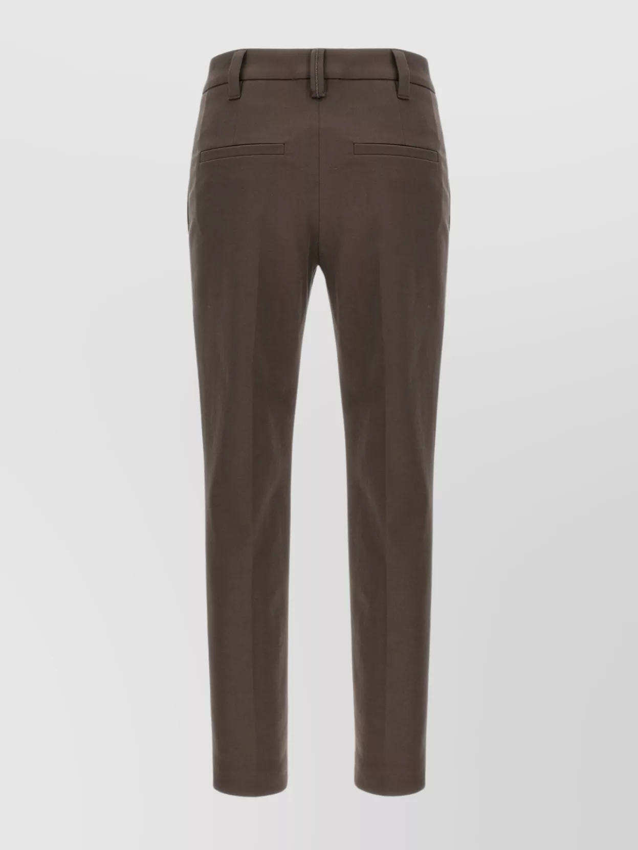 Brunello Cucinelli Cotton Pants With Button And Pockets In Brown