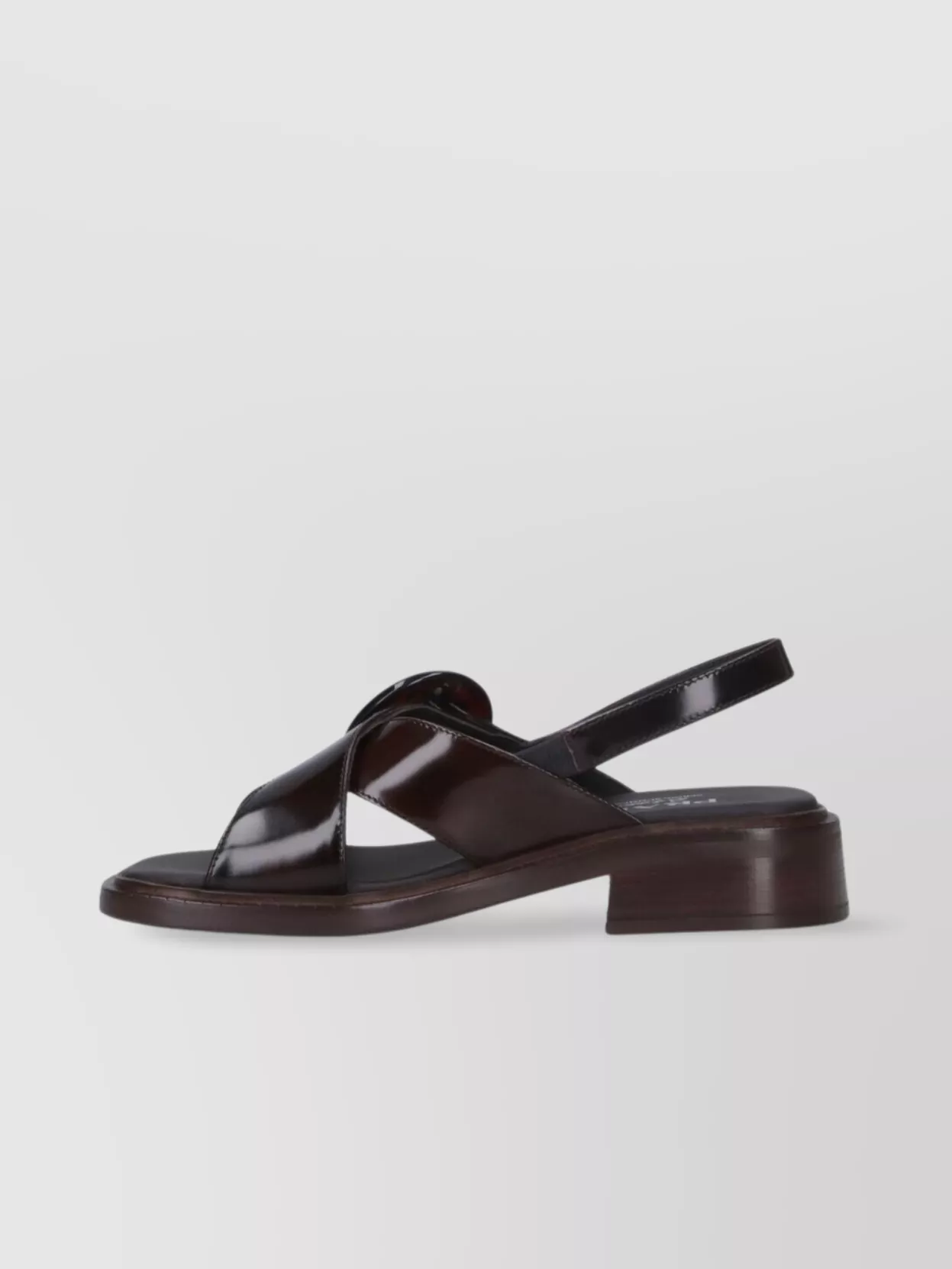 Prada Heel Buckle Glossy Open Toe Sandals In Pattern