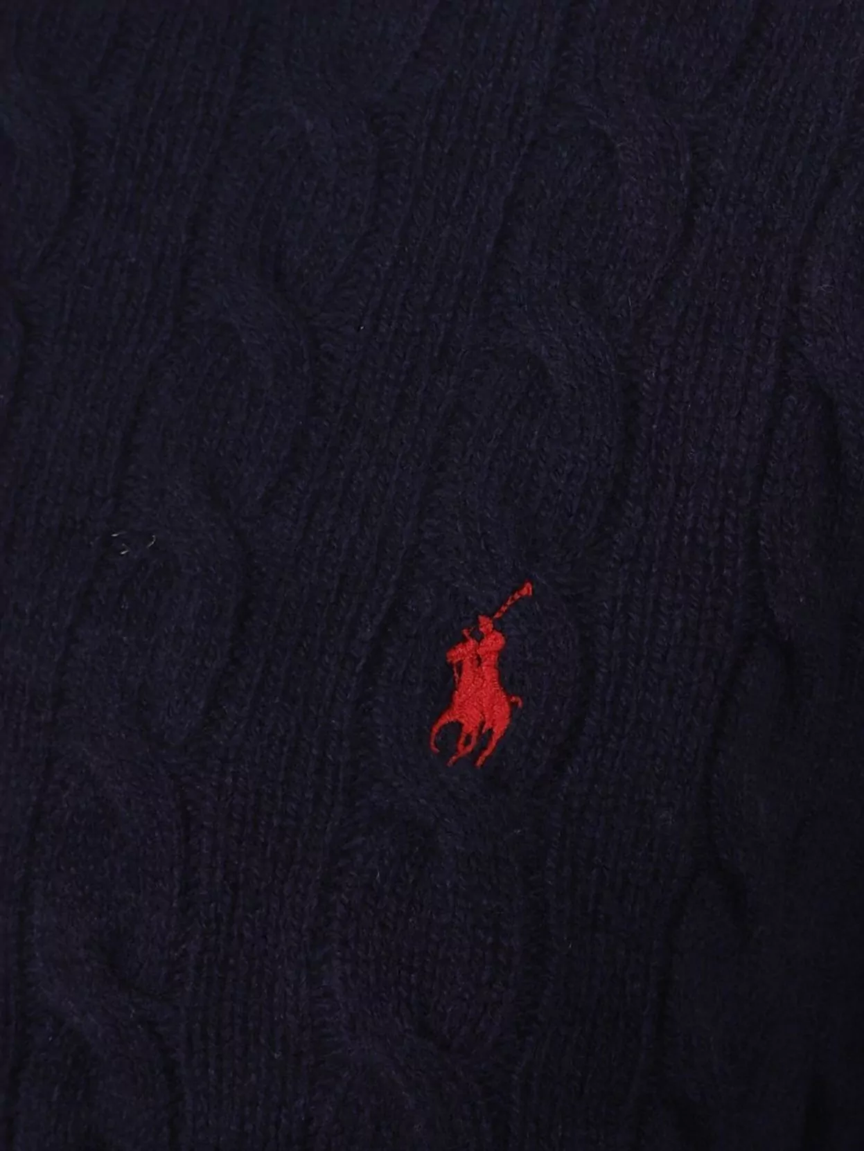 Polo Ralph Lauren Long Sleeve Turtleneck Cable Knit Top In Blue
