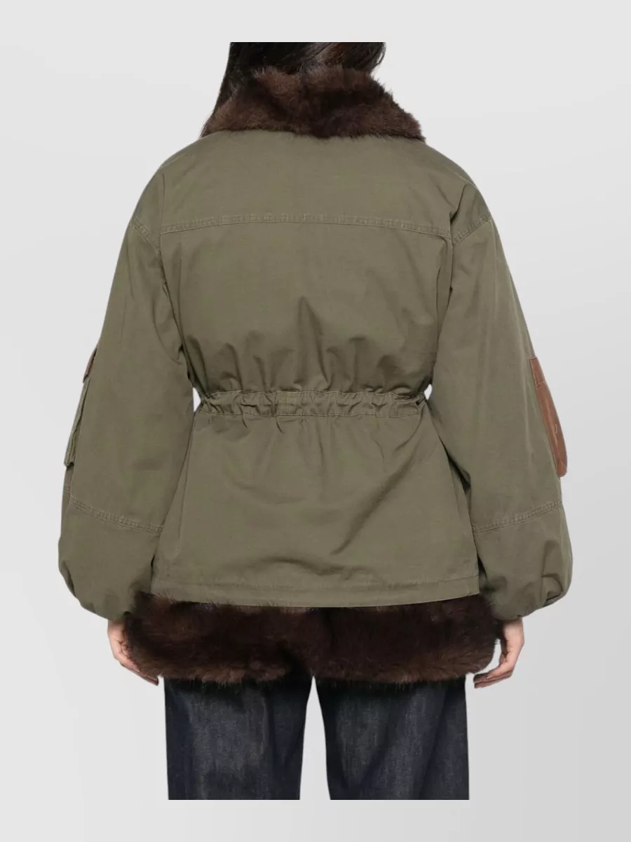 Front Street Cotton Faux Fur Trim Parka Jacket