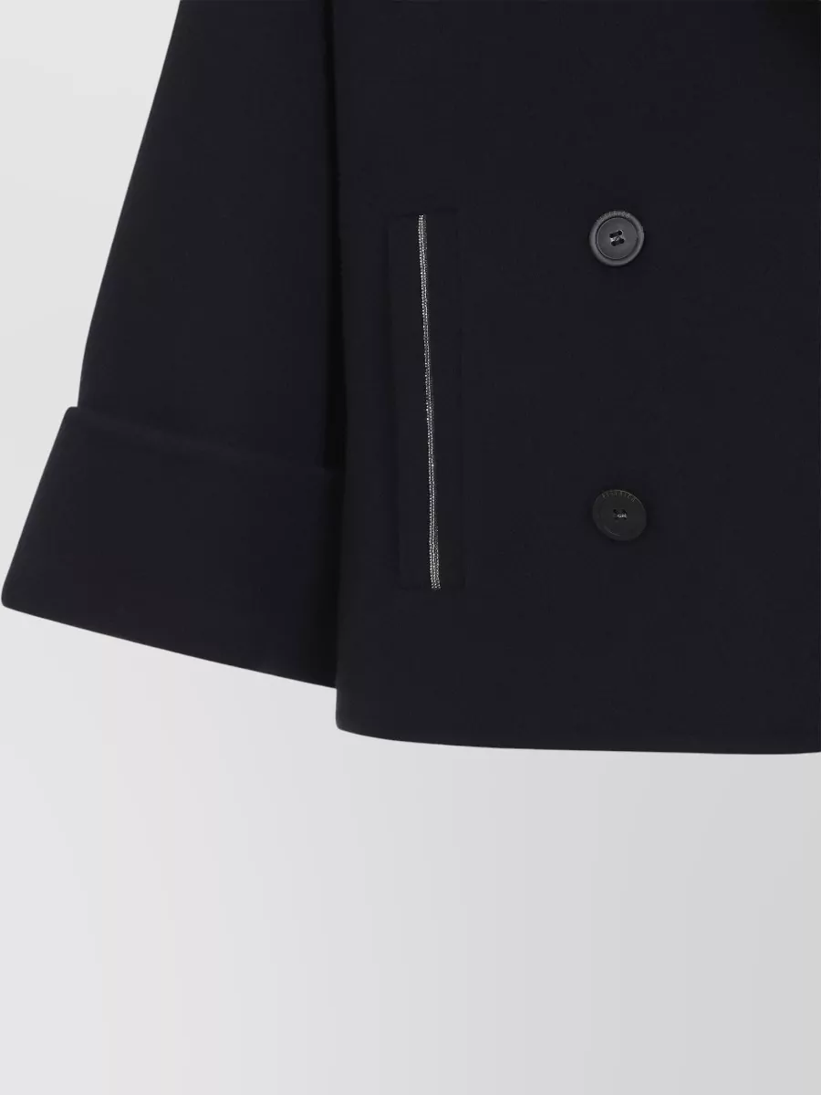 Peserico Cashmere Wool Double-Breasted Short Coat