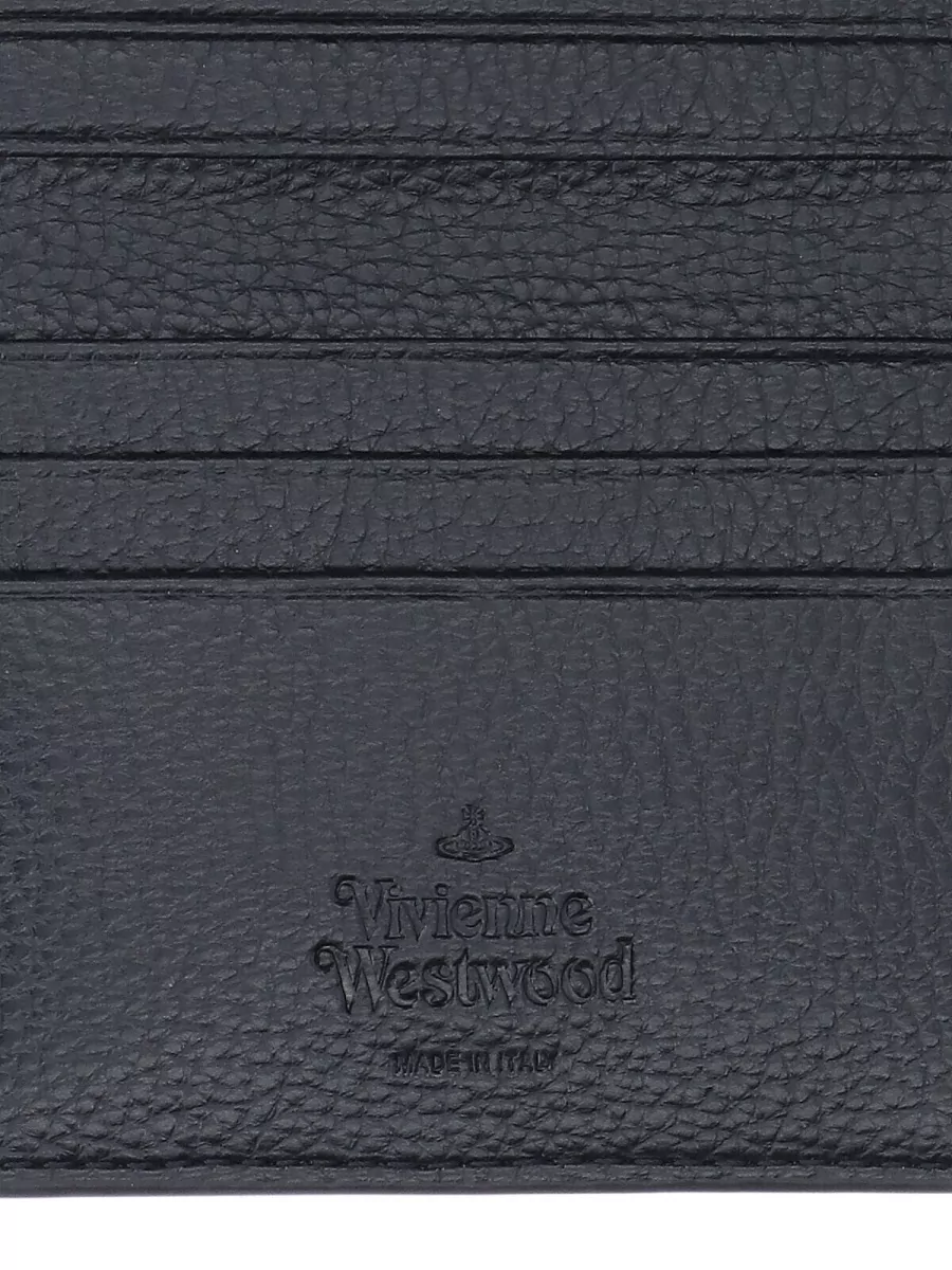 Vivienne Westwood Compact Wallet Metal Logo Multiple Slots