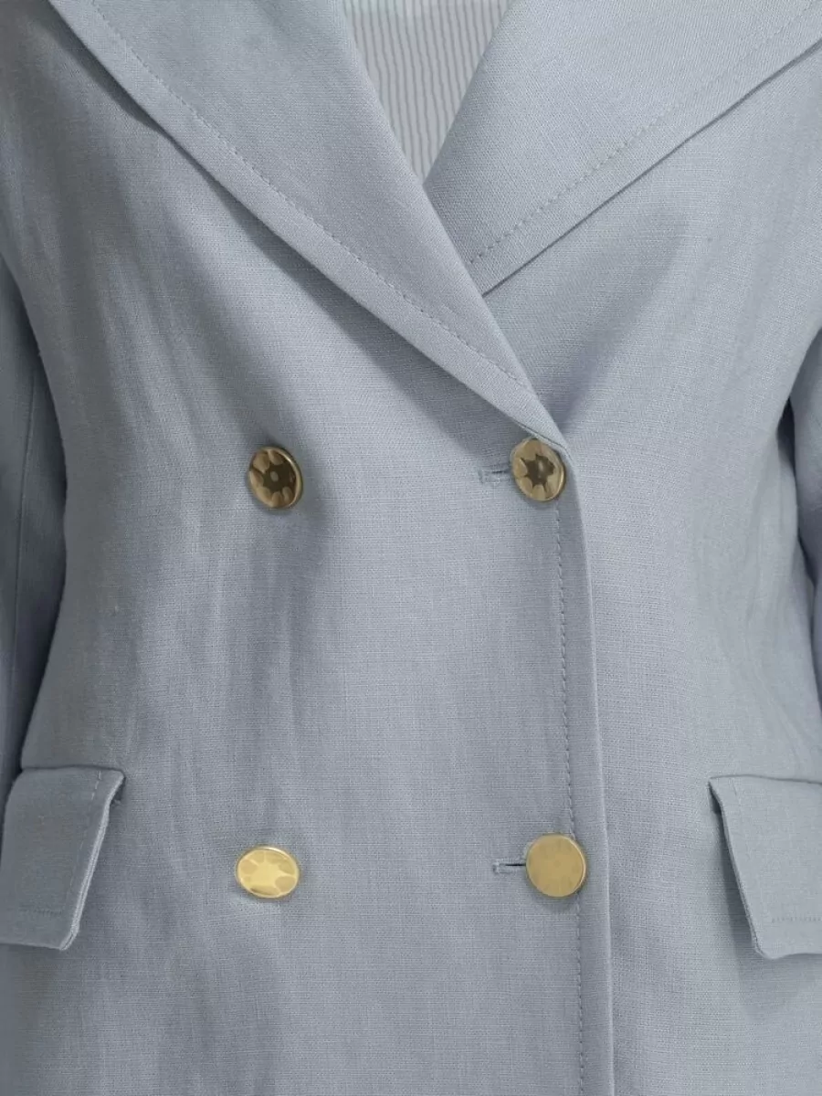 S Max Mara Linen Double-Breasted Blazer