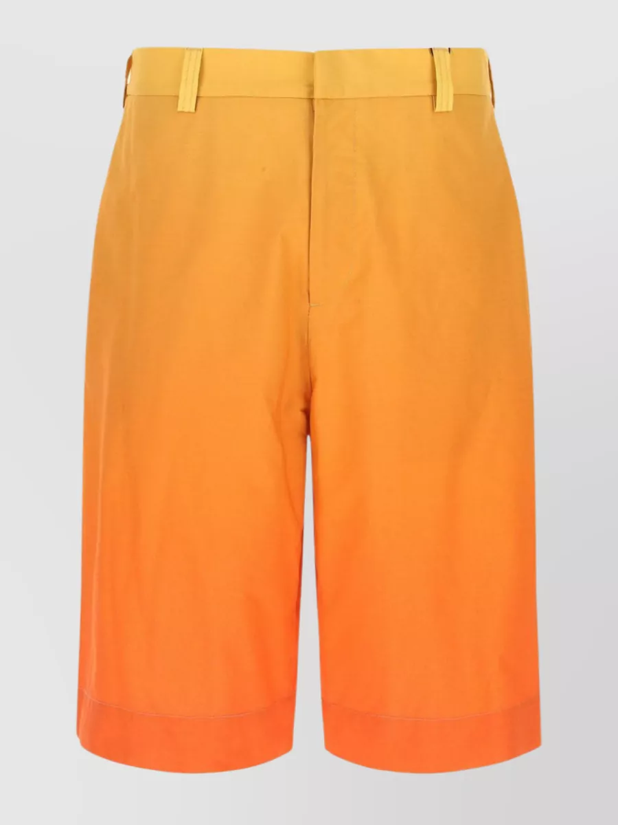 Shop Etro Cotton Knee-length Bermuda Shorts In Orange