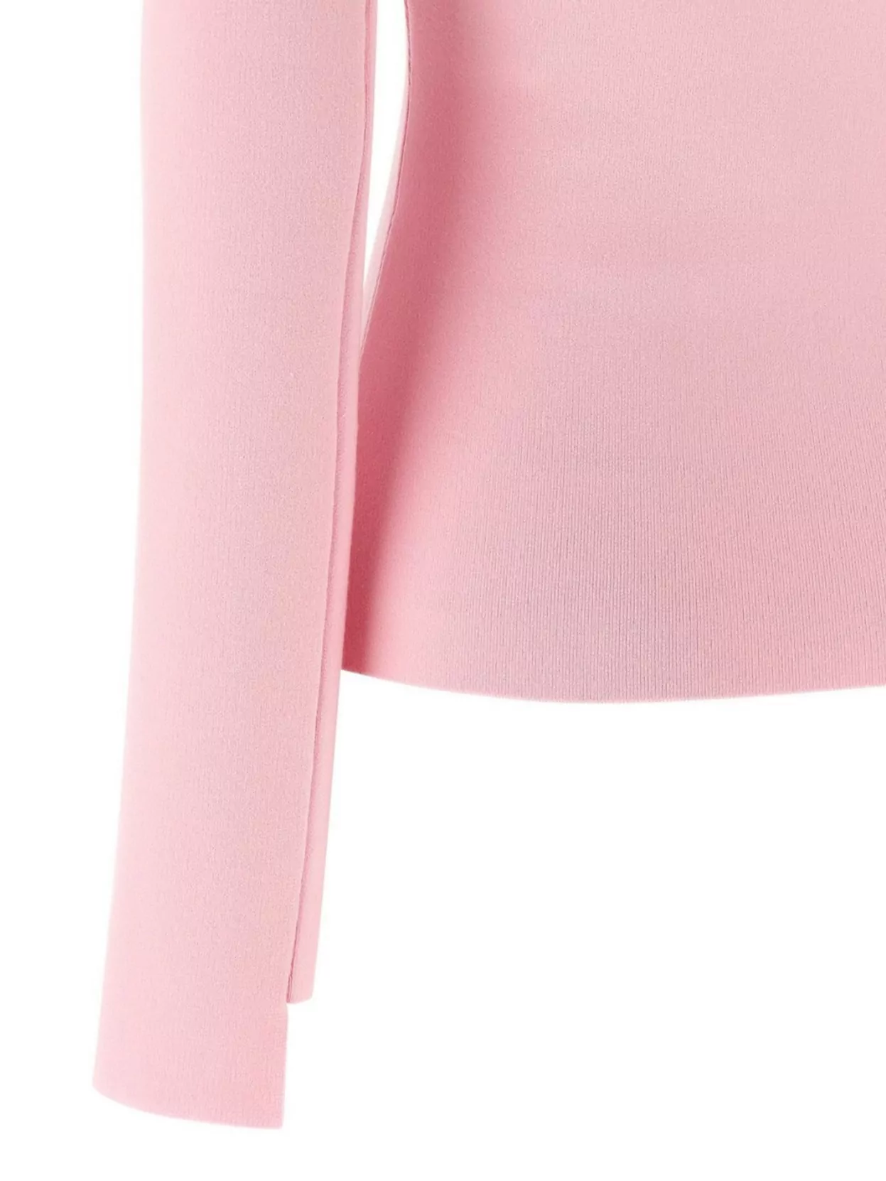 Courrèges Fitted Long Sleeve Mock Neck Sweater In Pink