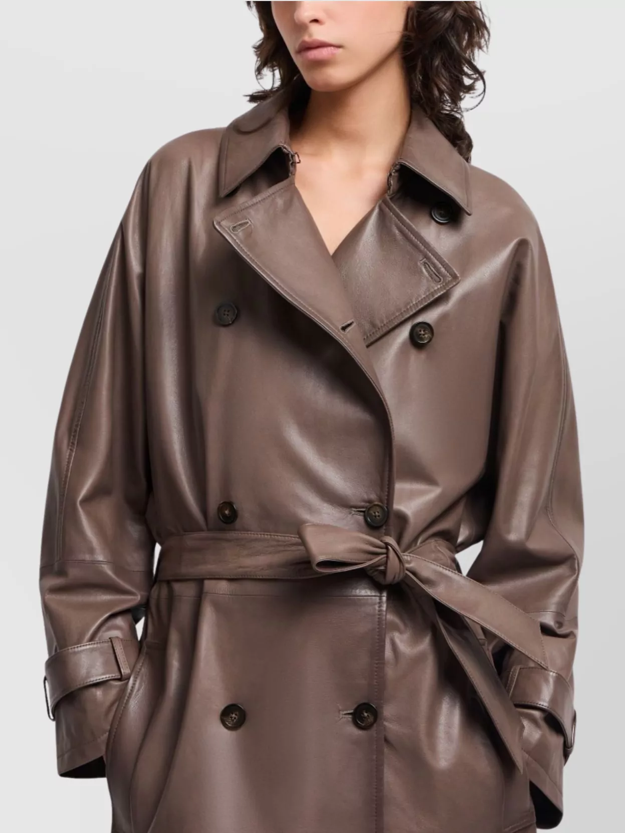 Emporio Armani Stylish Raincoat Featuring Belted Waist In Brown
