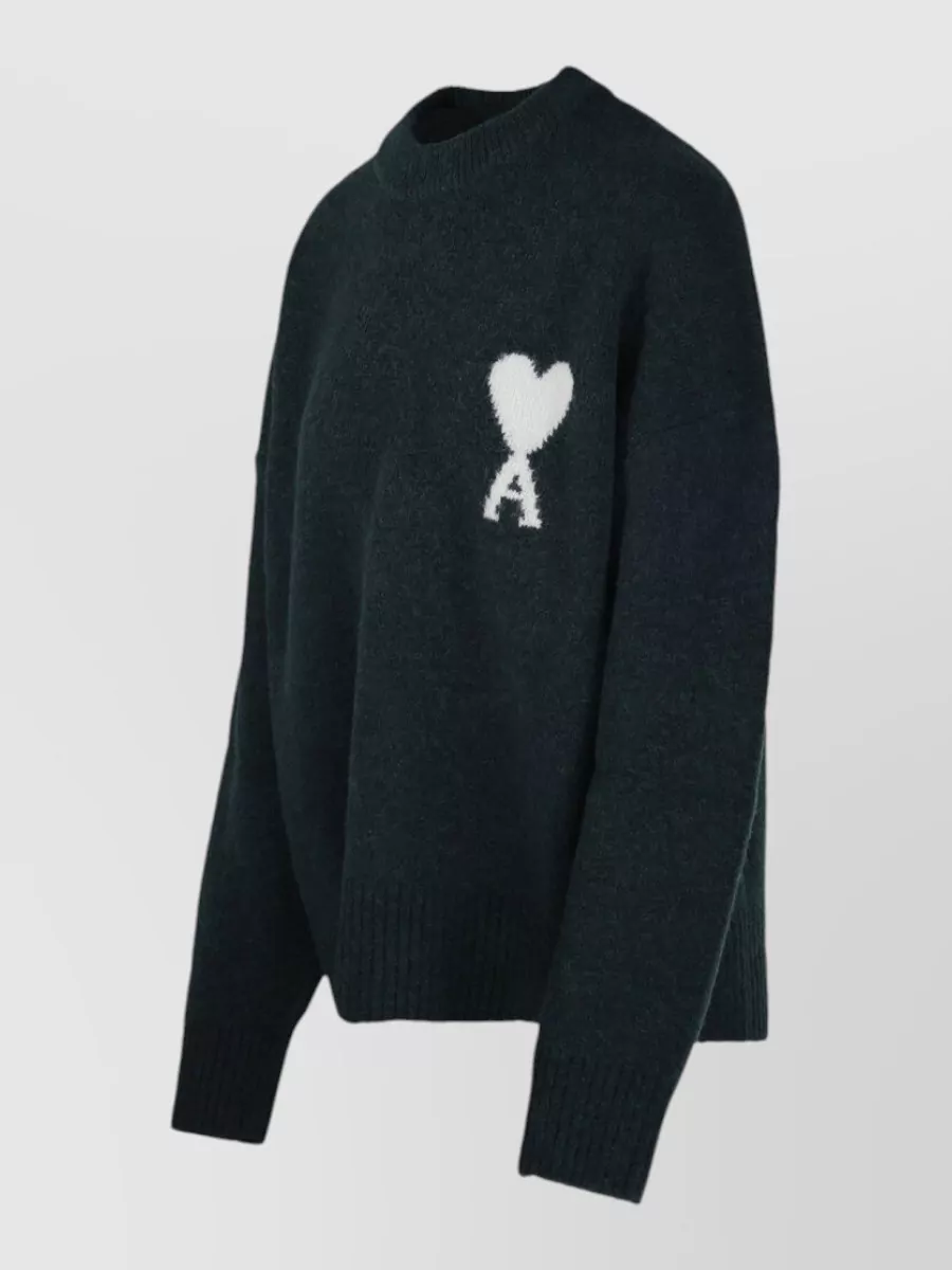 Ami Paris Alpaca Wool Crewneck Sweater