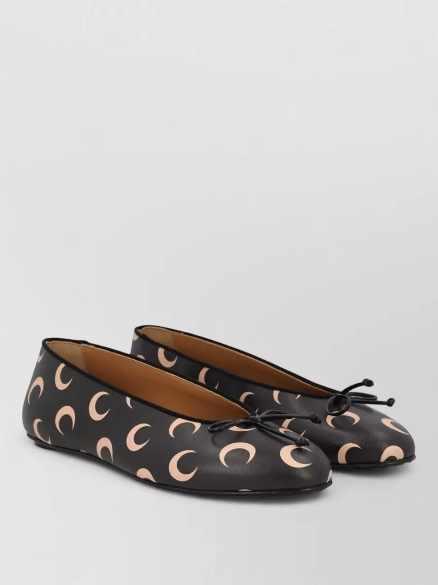 Marine Serre Leather Ballerina Shoes