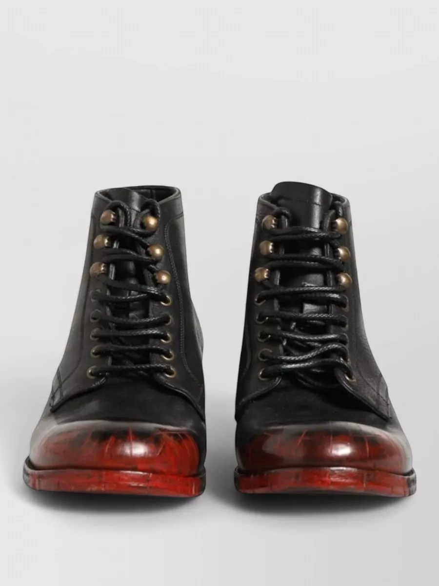 Dolce&Gabbana leather lace-up ankle boots