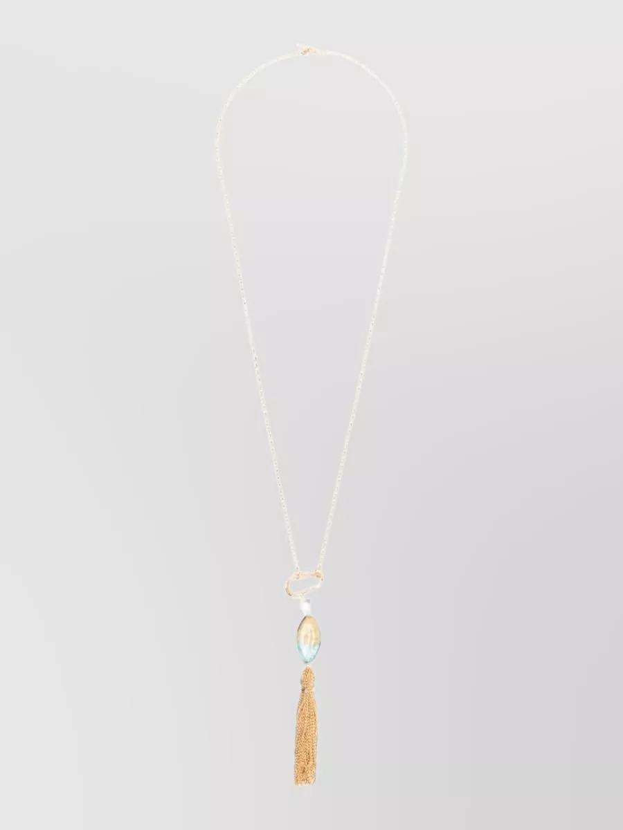 Forte Forte glass bead tassel necklace