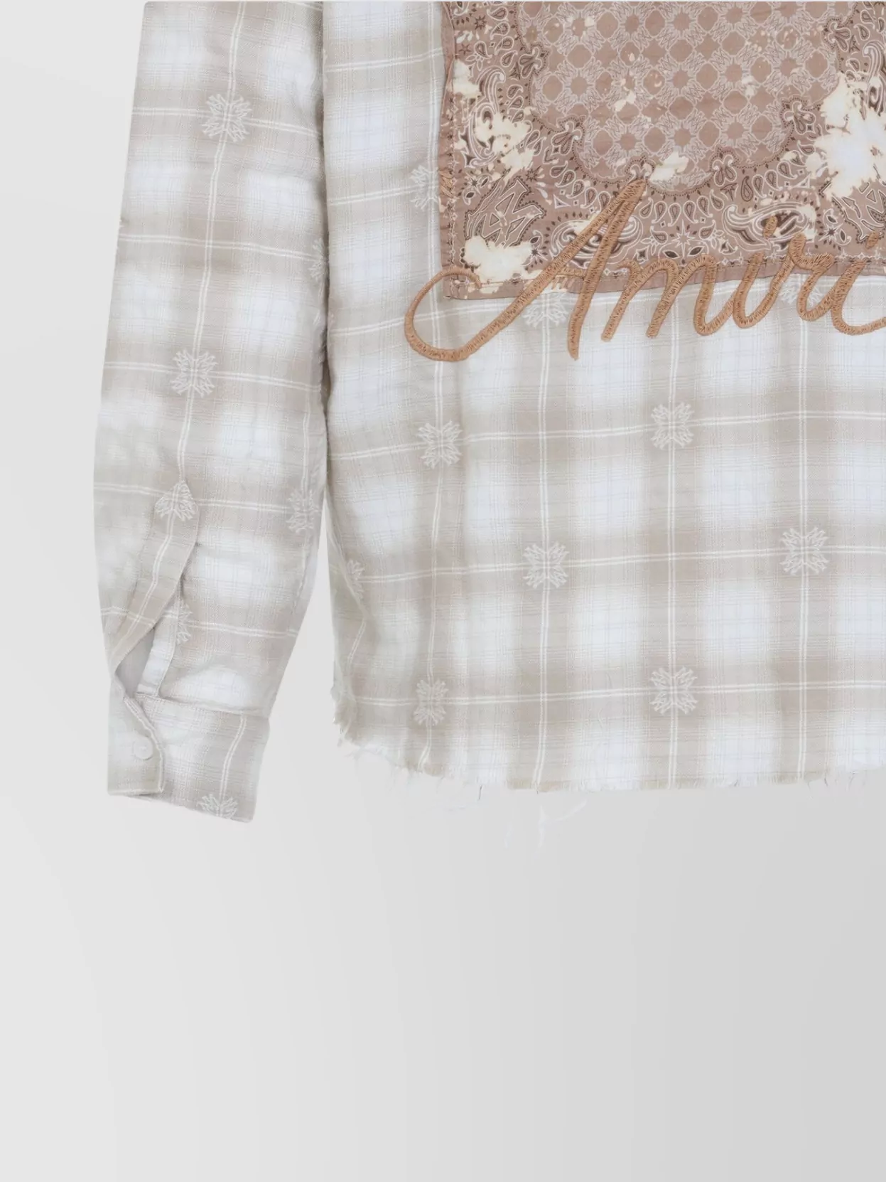 Amiri Bleach Patch Flannel Bandana Shirt