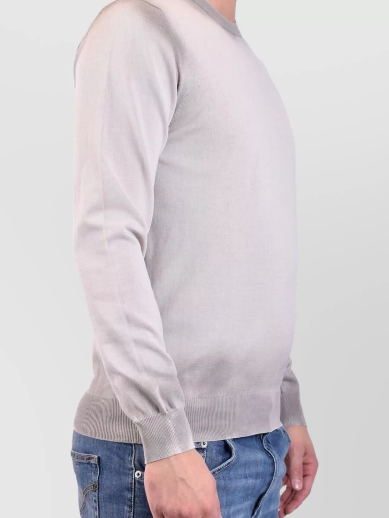 Dondup Crew Neck Long Sleeves Ribbed Cuffs