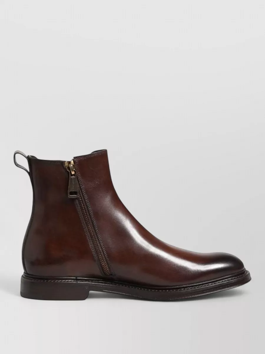 Dolce&Gabbana Leather Mid Calf Chelsea Boots